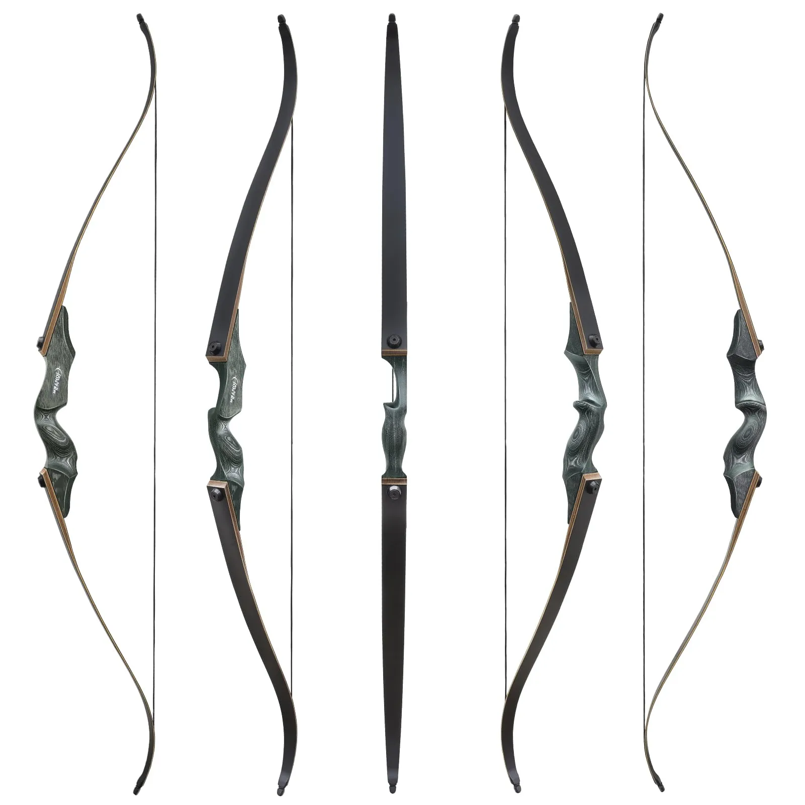 Black Hunter 60" Recurve Bow Takedown Hunting Bow 20-60 lbs RH/LH