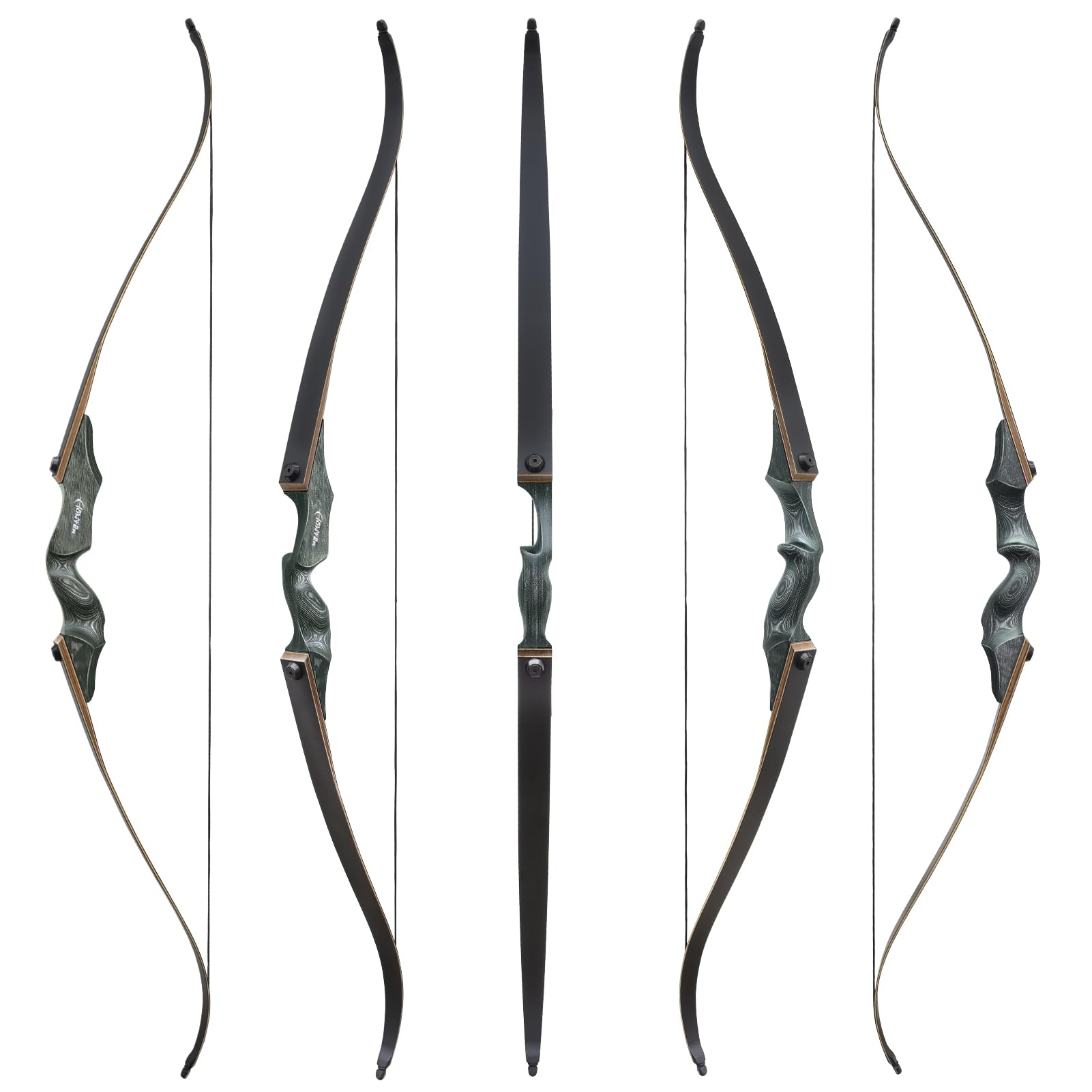 BLACK HUNTER 60" Traditional Hunting Recurve Bow 20-60 lbs-CHN Archery