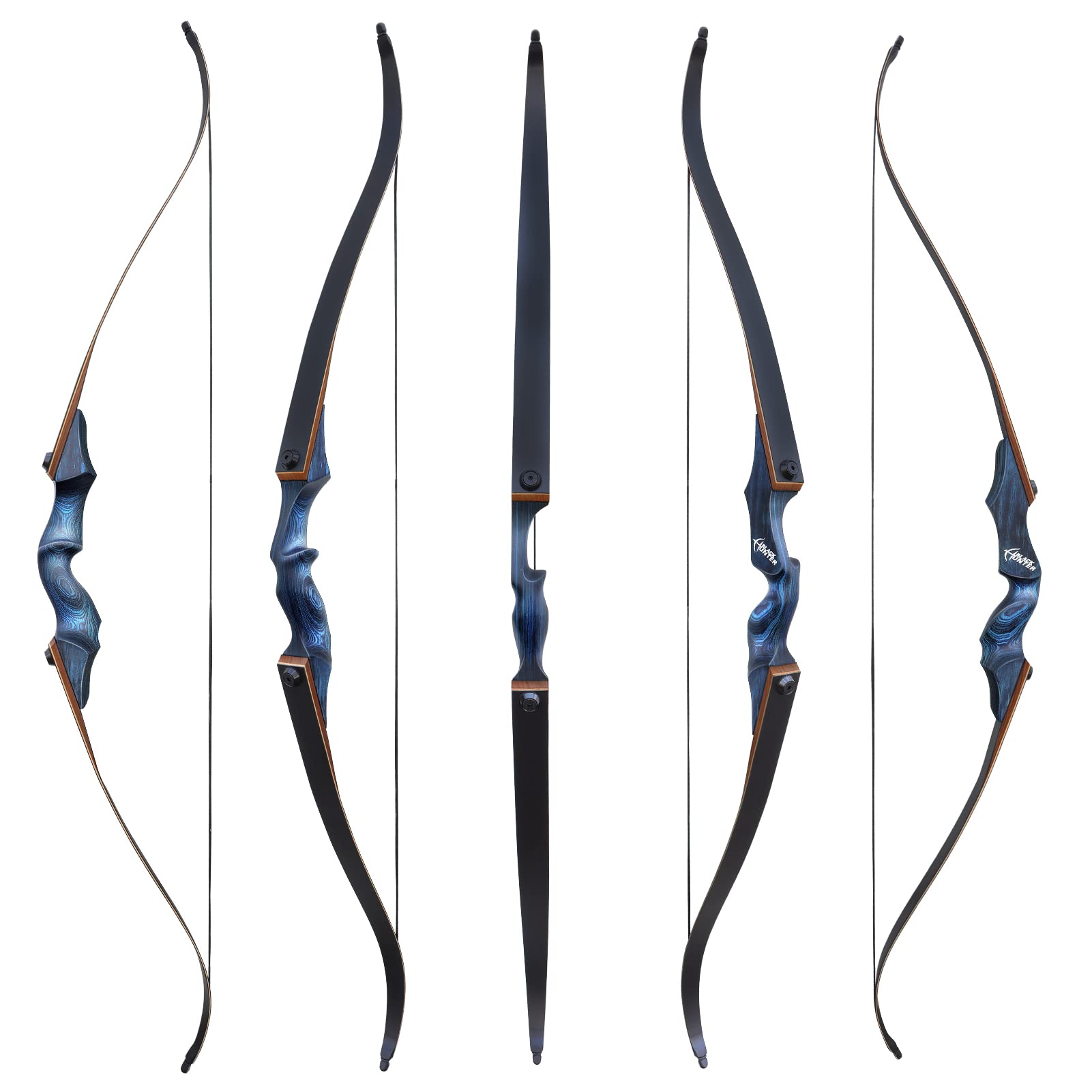 BLACK HUNTER 60" Takedown Wooden Recurve Bow 20-60 lbs-CHN Archery
