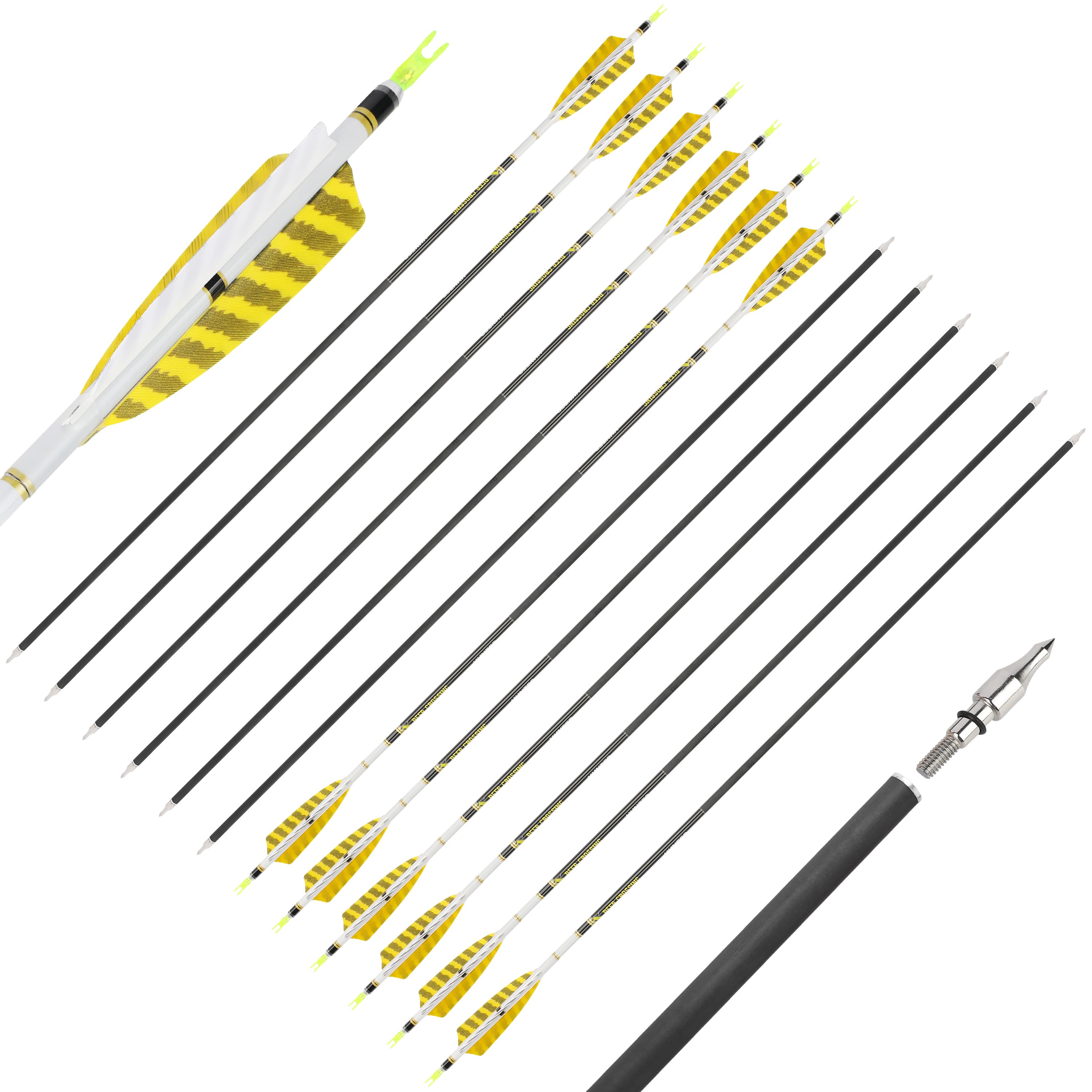 DEER CROSSING Hunting Arrows Spine 300/400/500/600/700/800 (12 Pack)-CHN Archery