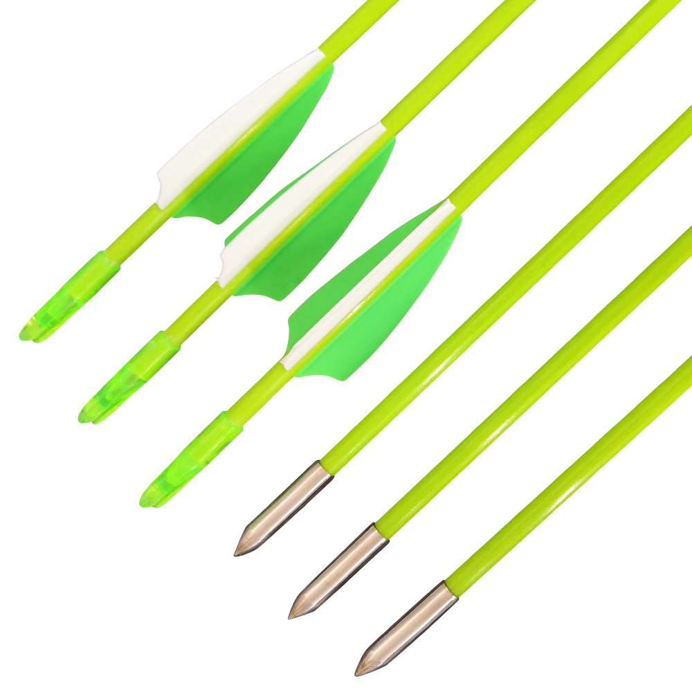 SHARROW 6mm Fiberglass Arrows Ideal for Beginners (12 Pack)-CHN Archery