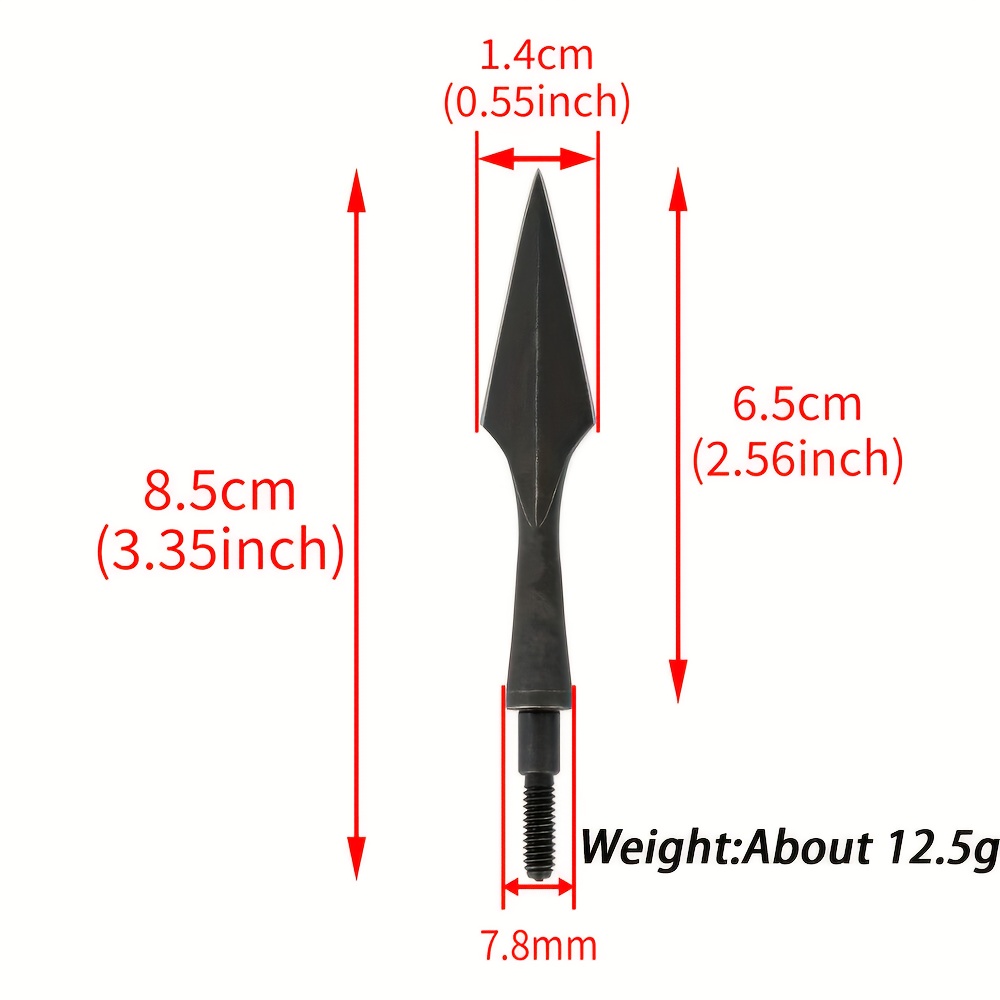 6pcs Black Steel Broadhead Arrows with Wooden Shafts - Screw-In Tip for Crossbow, Compound, Recurve & Longbow Hunting - Traditional Arrowhead Design for Precision Archery, Archery Accessories