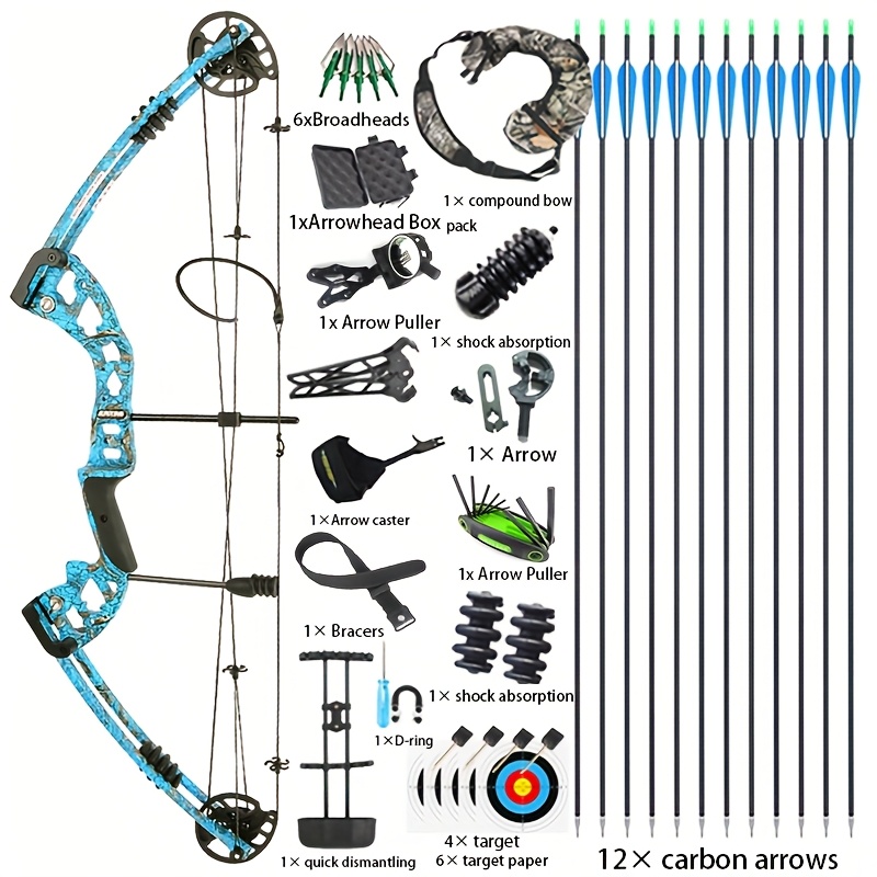 JUNXING Battleship Compound Bow Complete Hunting Bow Set with Accessories