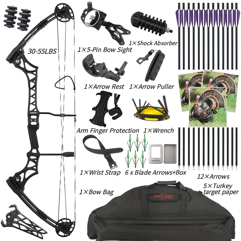 JUNXING M108 Compound Bow Hunting Bow Archery Set 30-55lbs