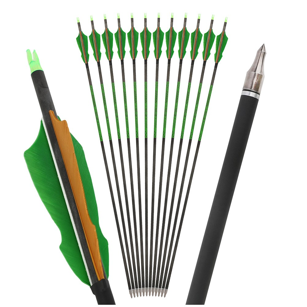 SHARROW 30" Pure Carbon Hunting Arrows Spine 300-800 12pcs