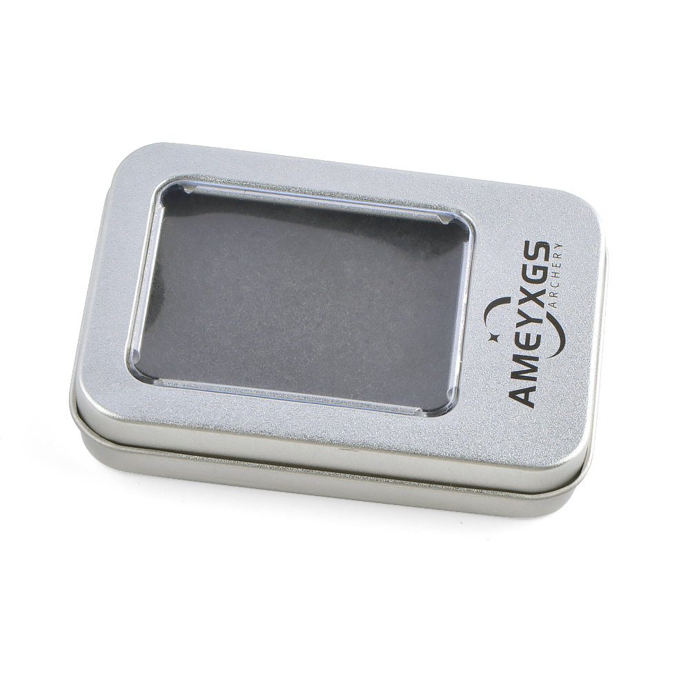 AMEYXGS Tin Arrow Case with Foam, Silver, for 6 Arrowheads, 91.3x63.4mm