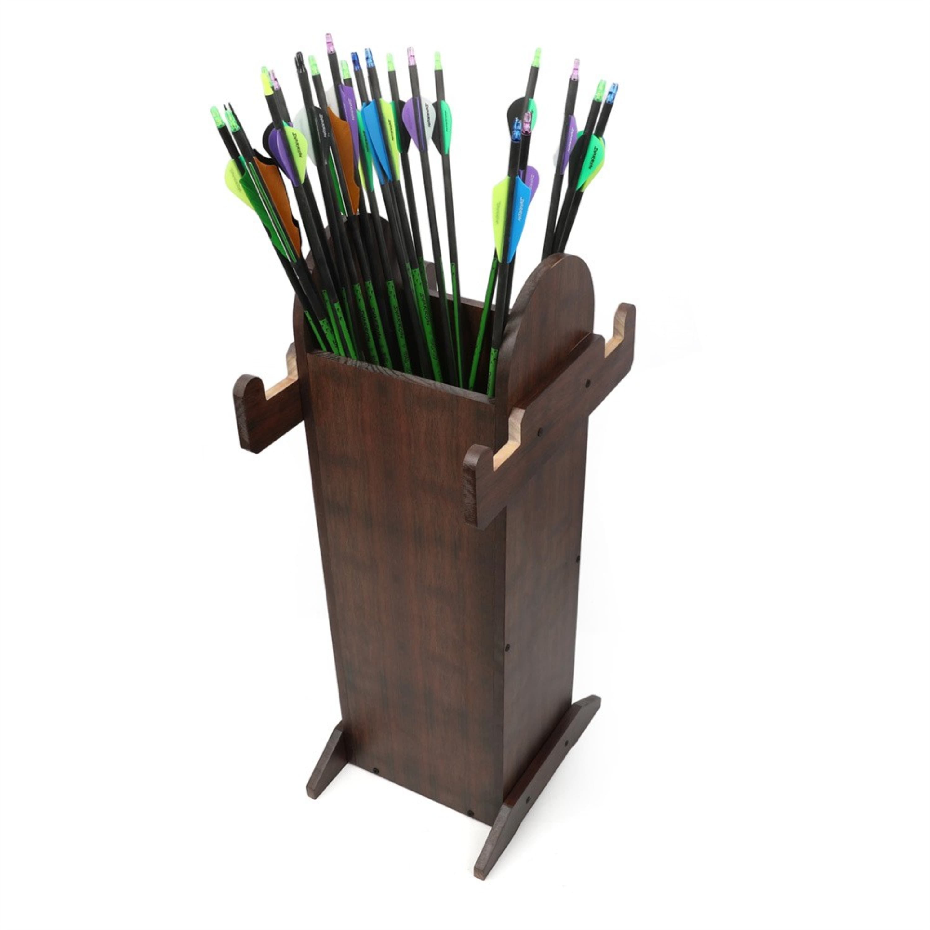 Solid Wooden Archery Quiver Bow Stand for Target Practice