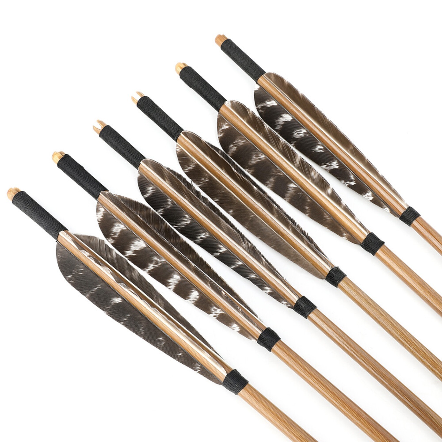 12X 33" Bamboo Arrows 5" Feather Handmade Archery Longbow Recurve Bow