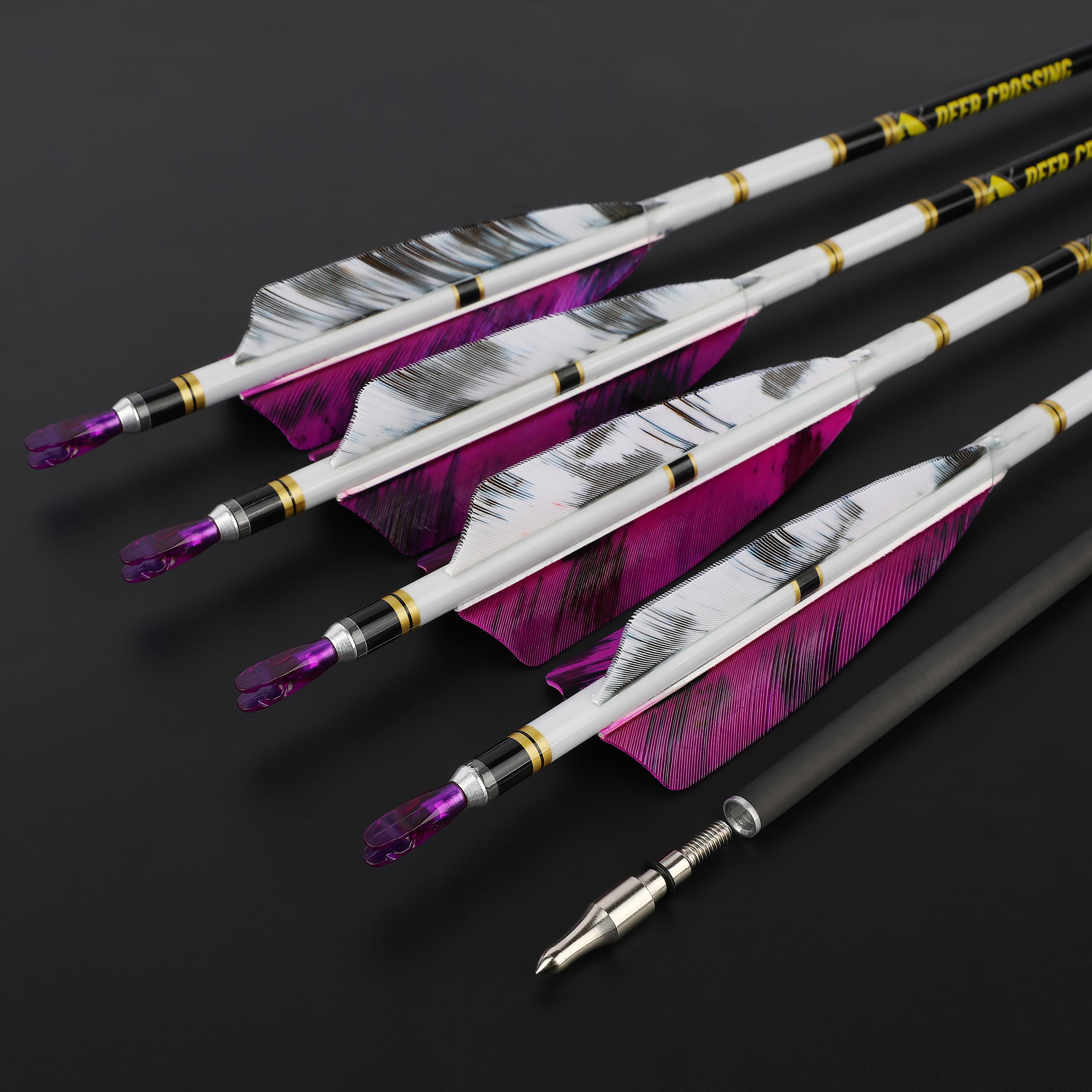 DEER CROSSING Carbon Arrows Spine 300/400/500/600/700/800 (12 Pack)-CHN Archery