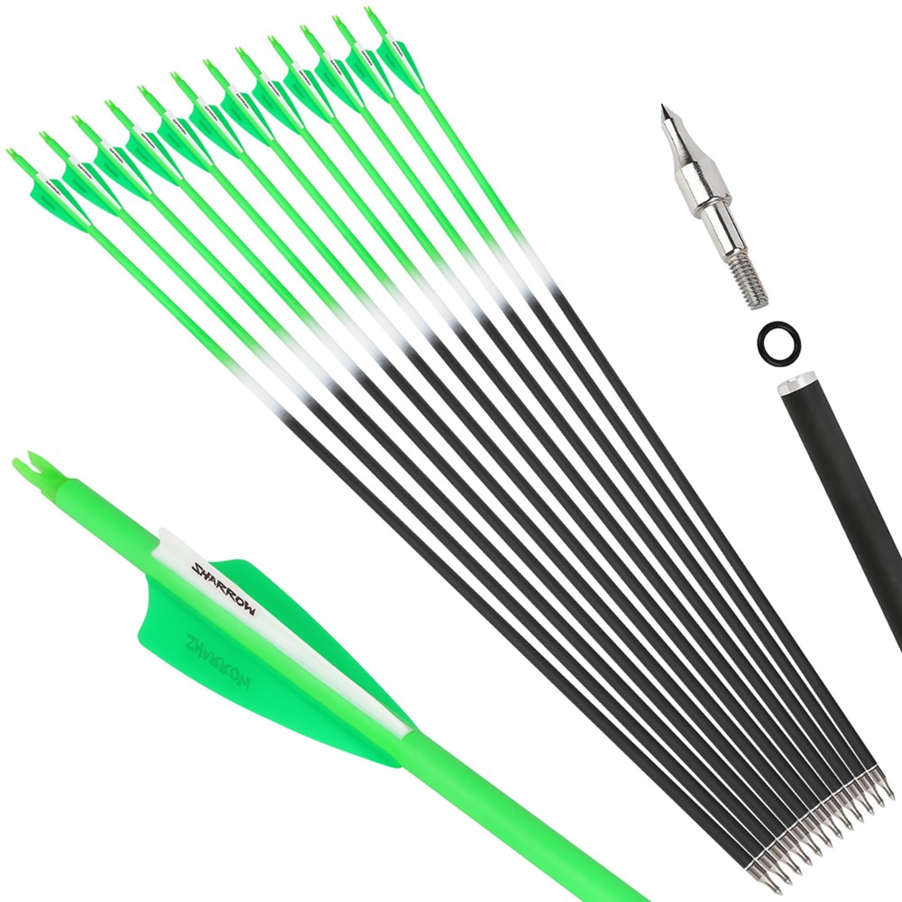 30" Archery Vanes Archery Recurve Compound Bow Hunting (12 Pack)