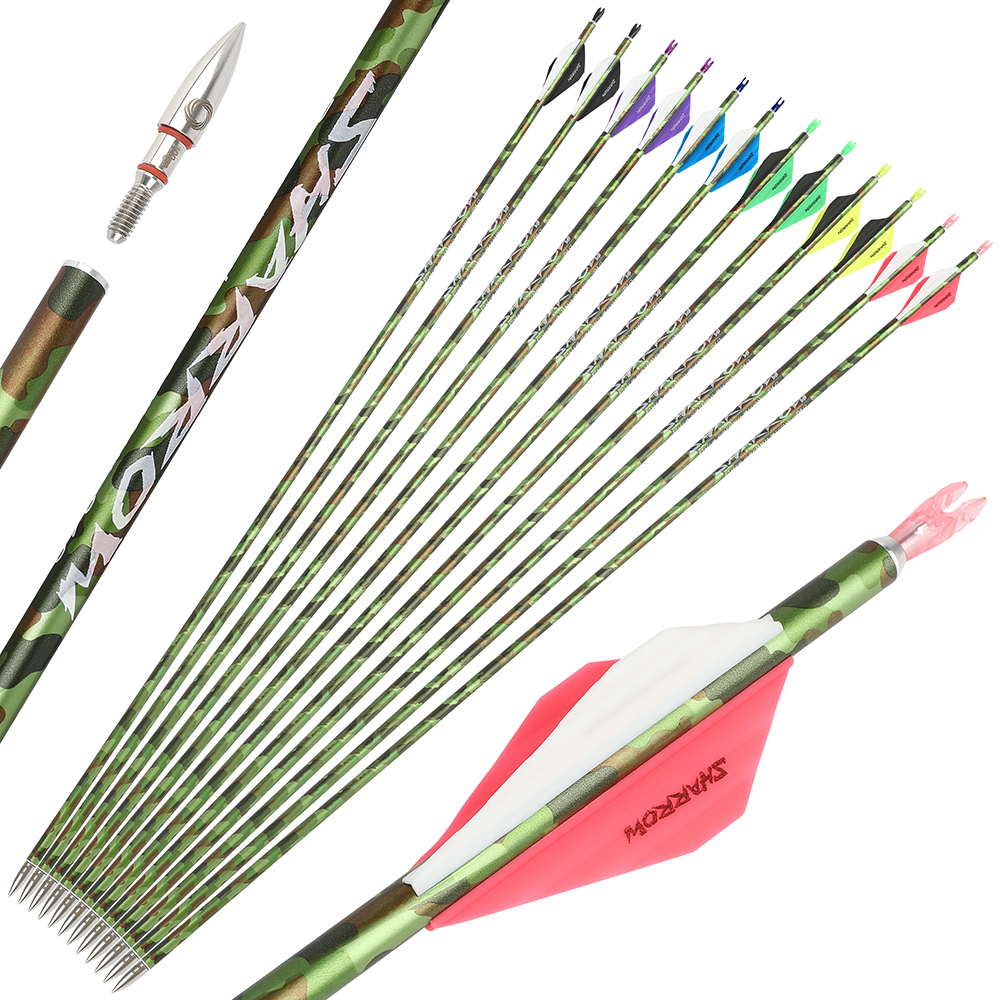 SHARROW 30" Pure Carbon Arrows +/- .006" Spine 340 (12 Pack)
