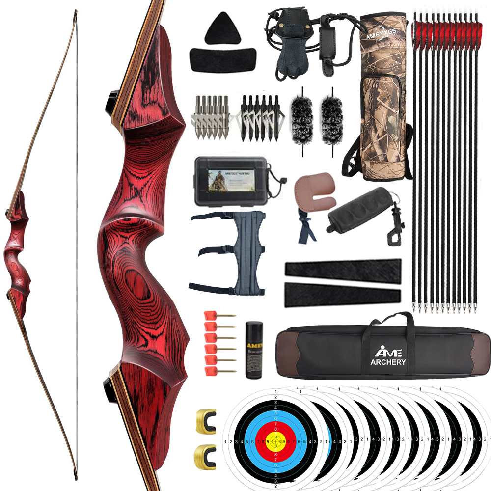 Black Hunter 60" Recurve Bow Kit Takedown Bow 20-60 lbs RH/LH