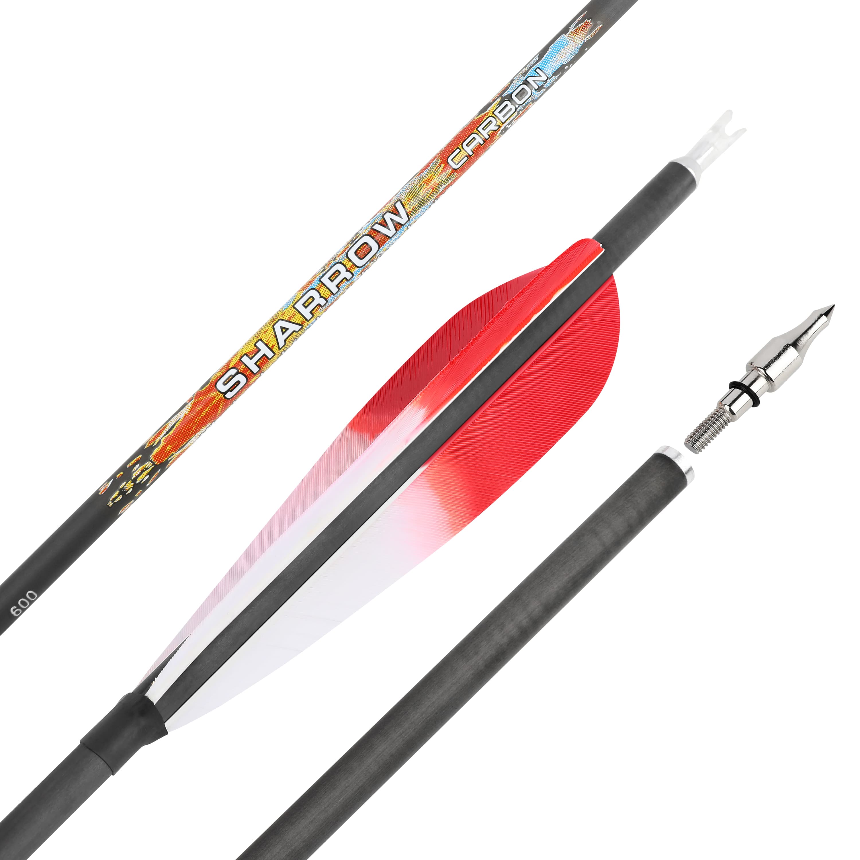 SHARROW Traditional Arrows Spine 250/300/350/400/500/600 (12 Pack)-CHN Archery