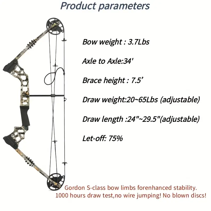 JUNXING Dragon X8 Hunting Compound Bow Camo Bow Package 20-70lbs