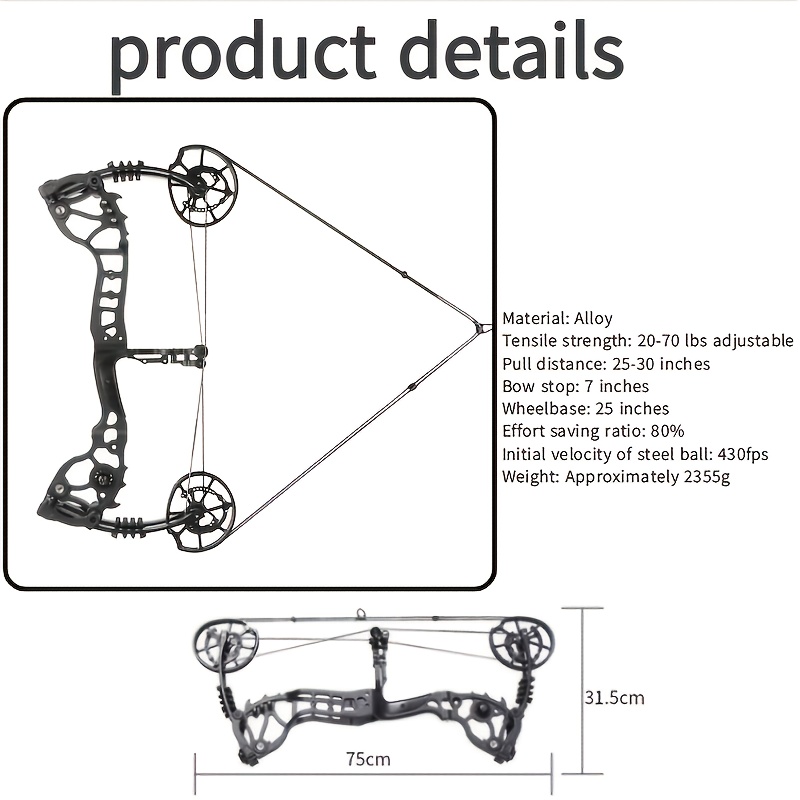 AMEYXGS Archery Compound Bow Alloy Dual-Use Steel Ball 20-70lbs