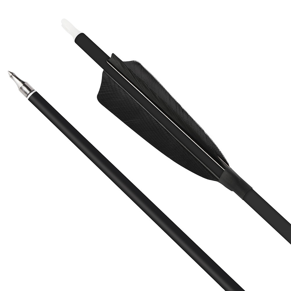 SHARROW Feather Fletched Arrows for Recurve Bow Spine 500 (12 Pack)