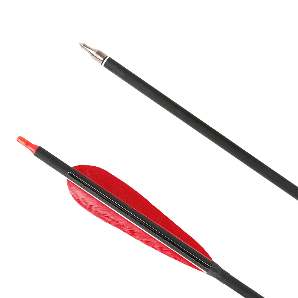 SHARROW 35" Feather Fletched Carbon Arrows Spine 500 (12 Pack)