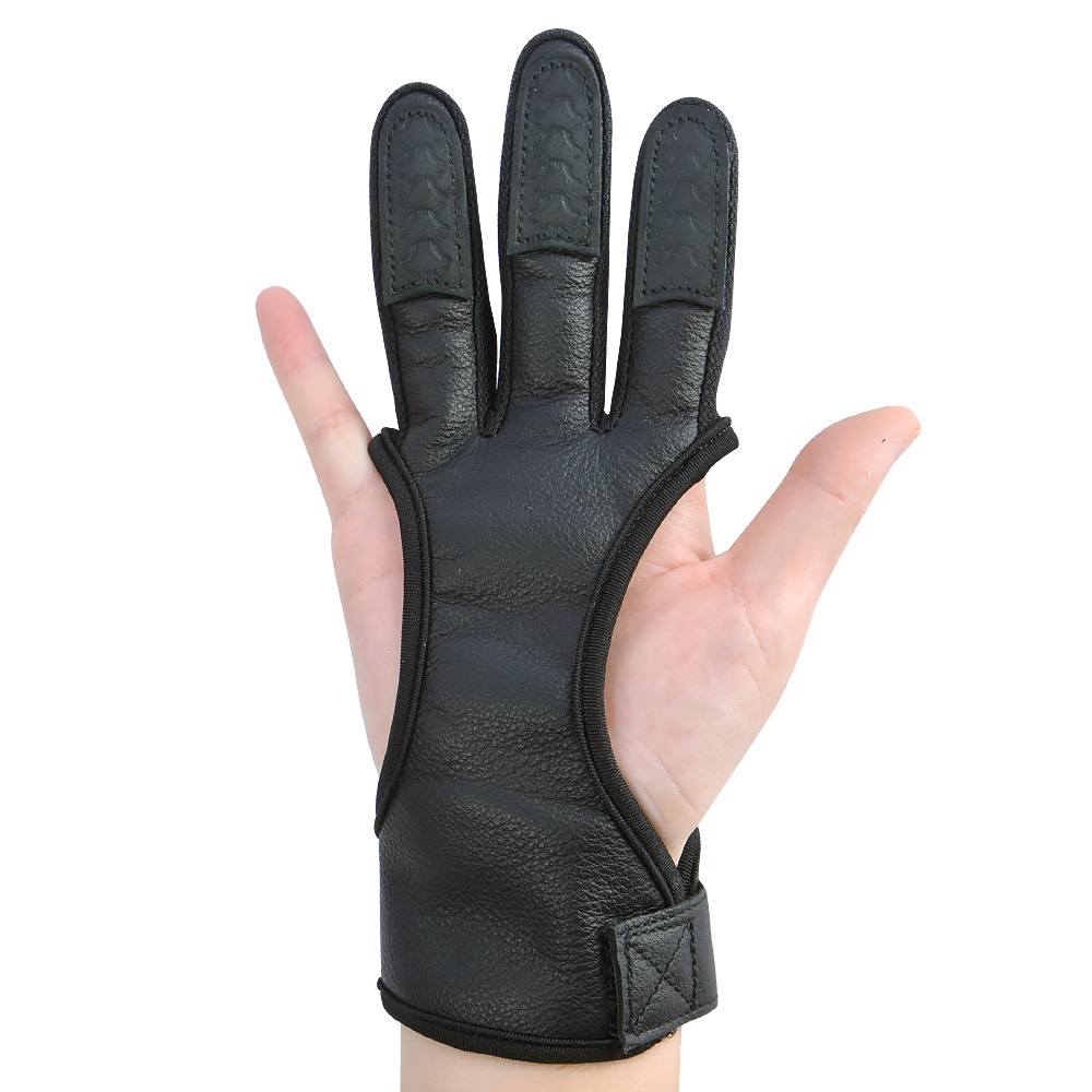 AMEYXGS Archery Glove Premium Leather 3-Finger Shooting Glove -CHN Archery