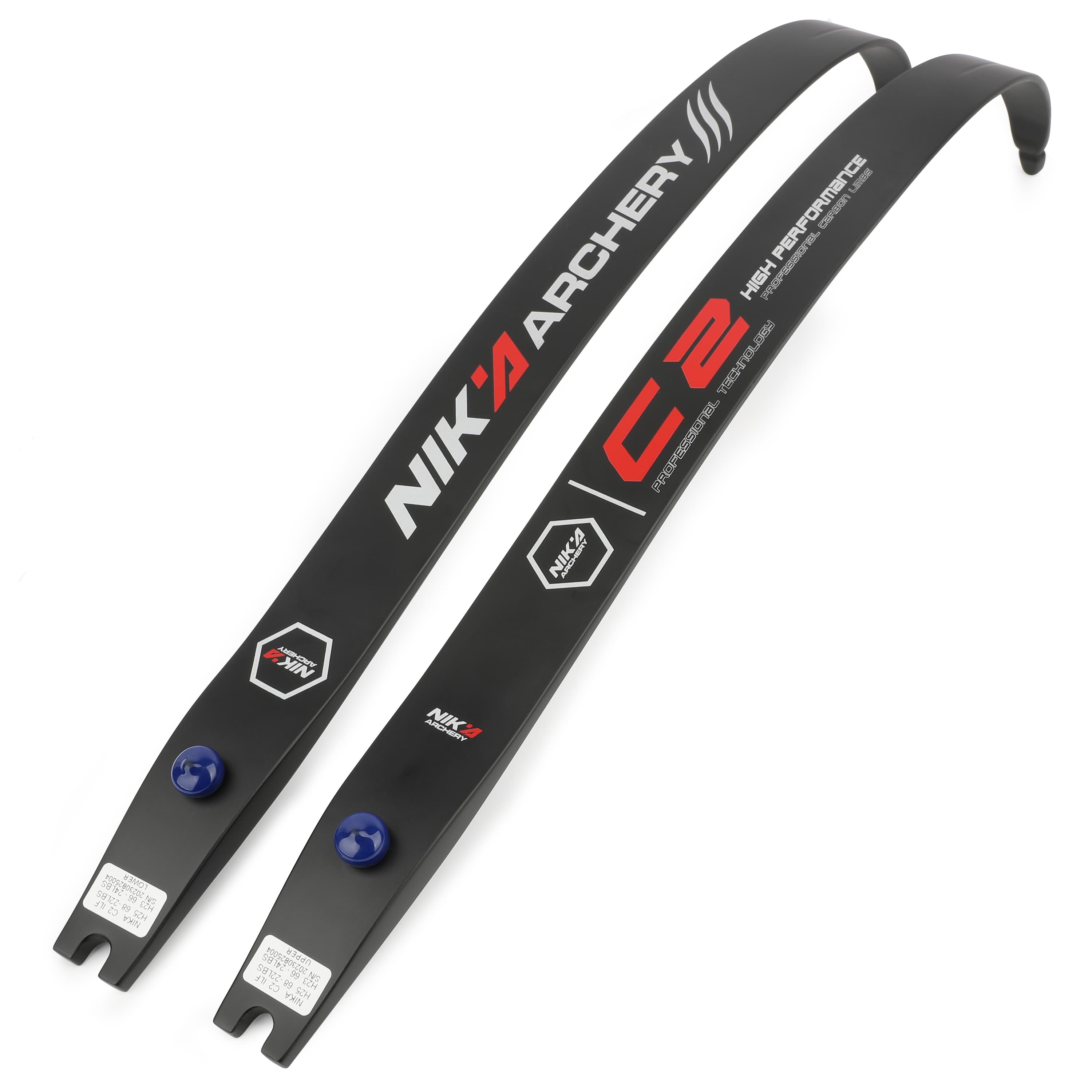 NIKA C2 ILF Recurve Limbs Carbon 68" @25H AMO 12-50# @28"-CHN Archery