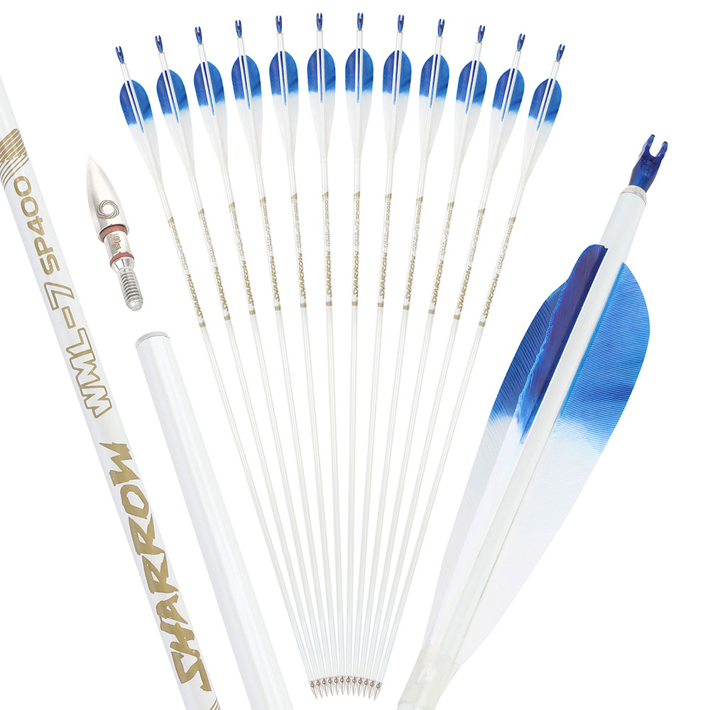 SHARROW WML 32" Target Feather Carbon Arrow SP 400-800 (12 Pack)
