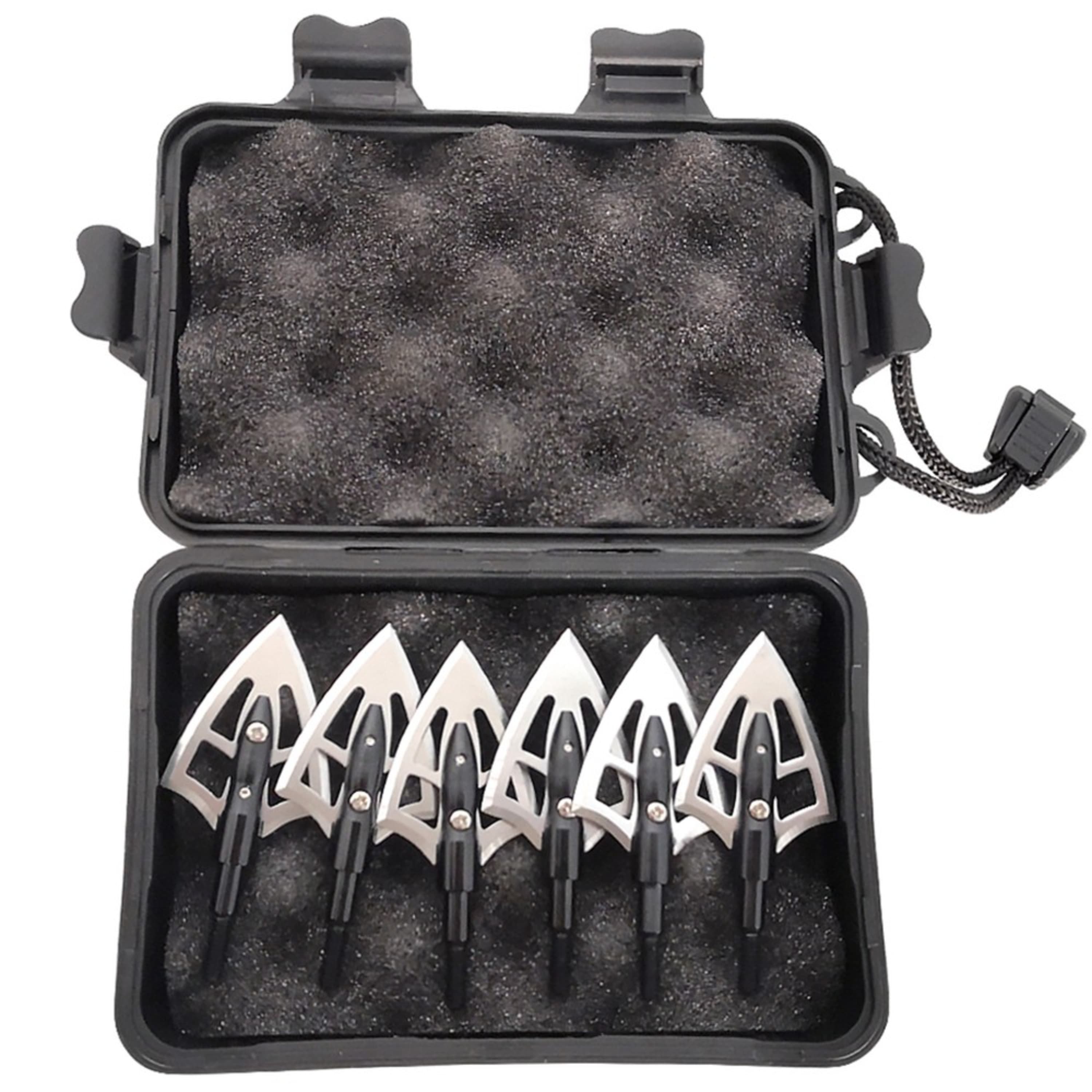 100 Grain Archery Broadheads 2-Blade Fixed Arrowheads In Point Broadheads Box