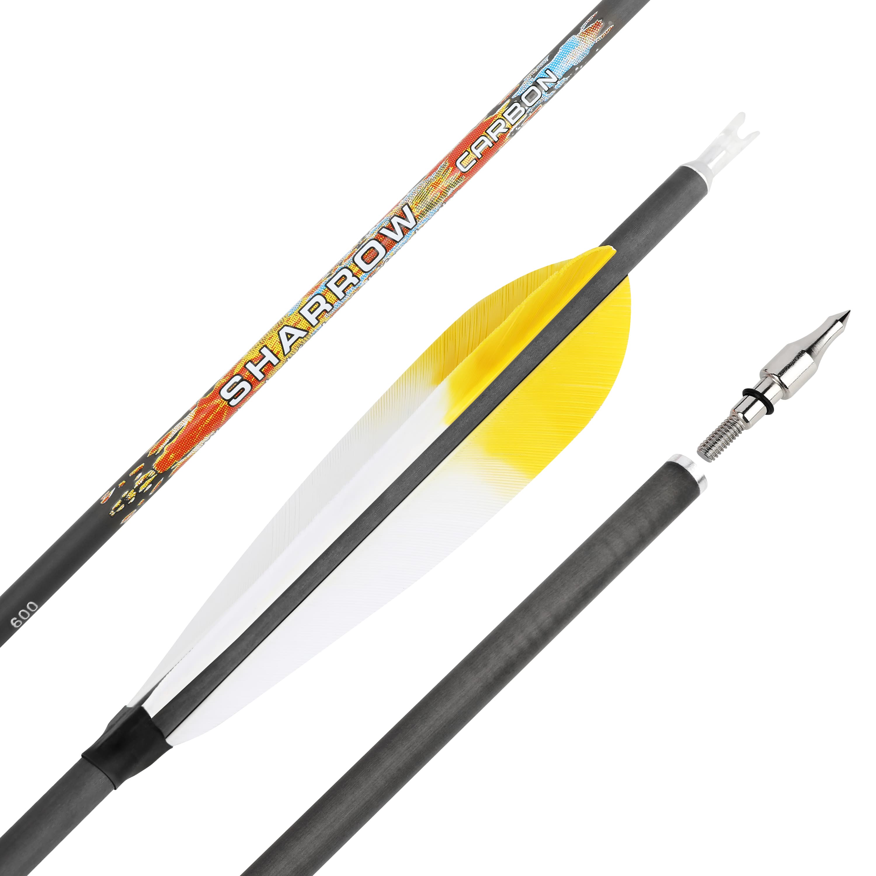 SHARROW Traditional Arrows Spine 250/300/350/400/500/600 (12 Pack)-CHN Archery