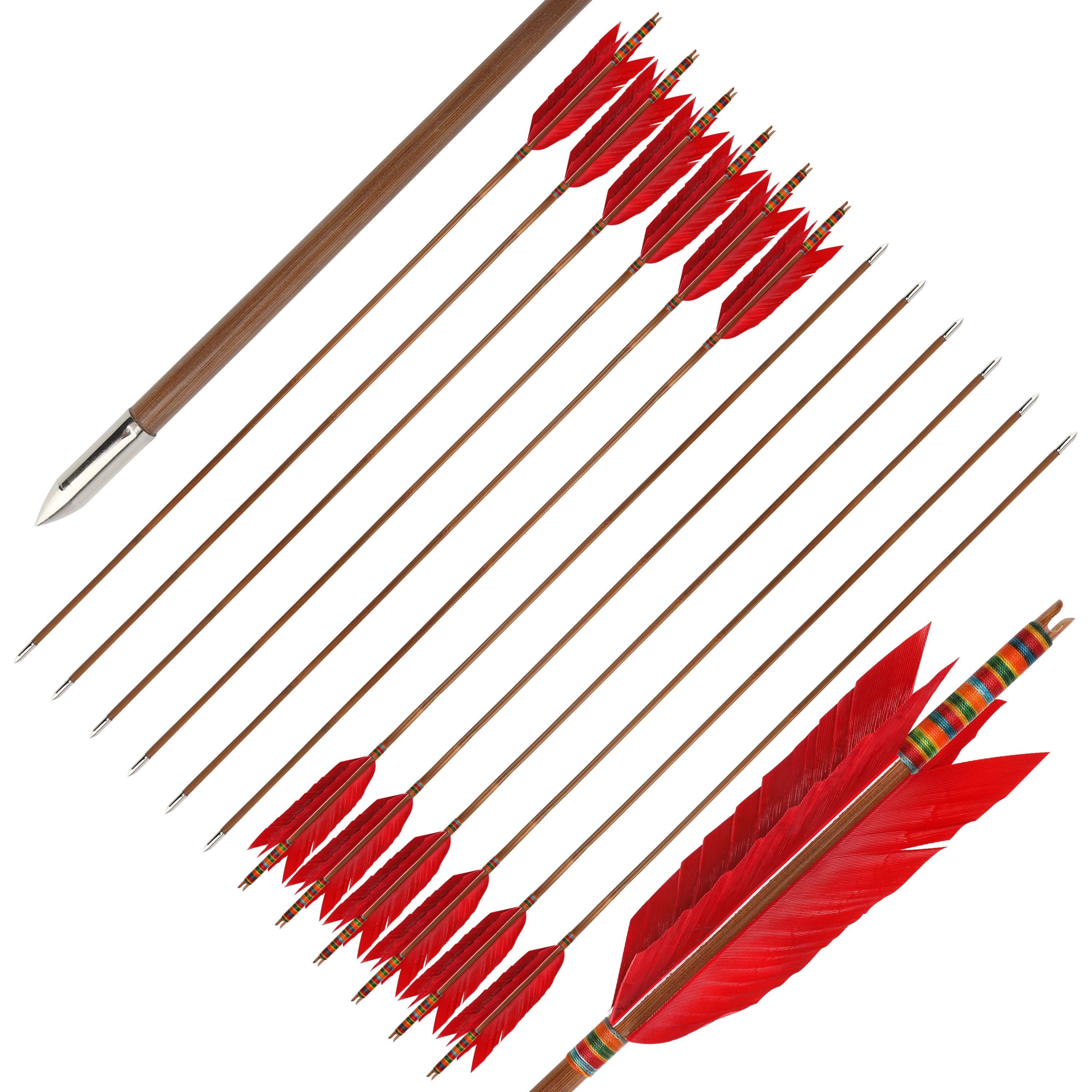 SHARROW Traditional Archery Bamboo Flu Flu Arrows (12 Pack)-CHN Archery