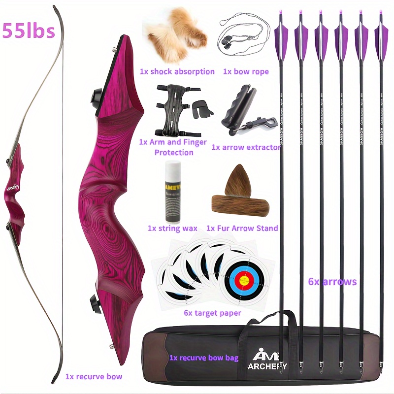 60 Inch American Hunting Reverse Bow Outdoor Shooting Archery 40-60lbs Outdoor Wooden Bow Reverse Bow Set Right Hand