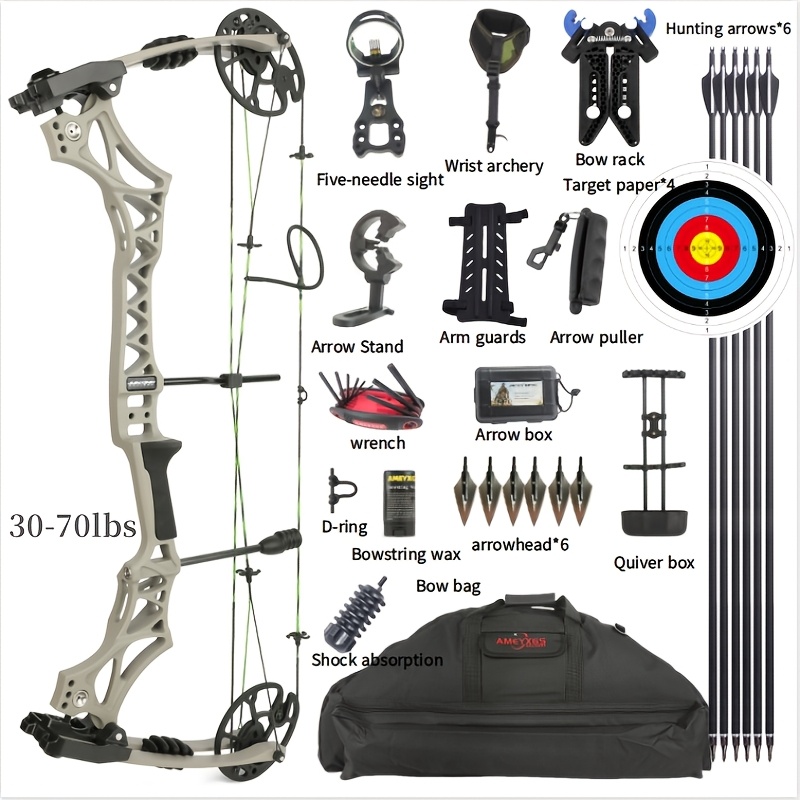 1pc 30-70lbs Adjustable Alloy Compound Bow, Outdoor Hunting Archery Competition Special Compound Bow Set