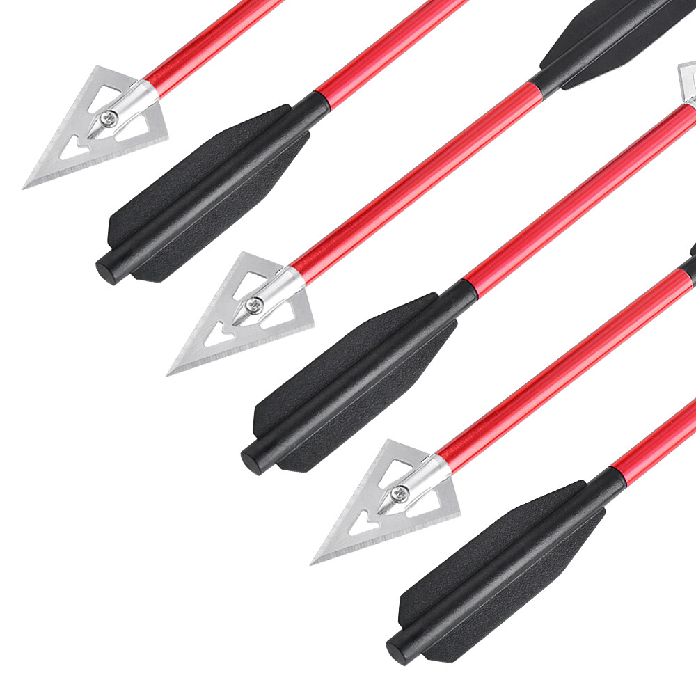 6.8" Mini Aluminum Arrow for Pistol Crossbow Hunting (12 Pack)