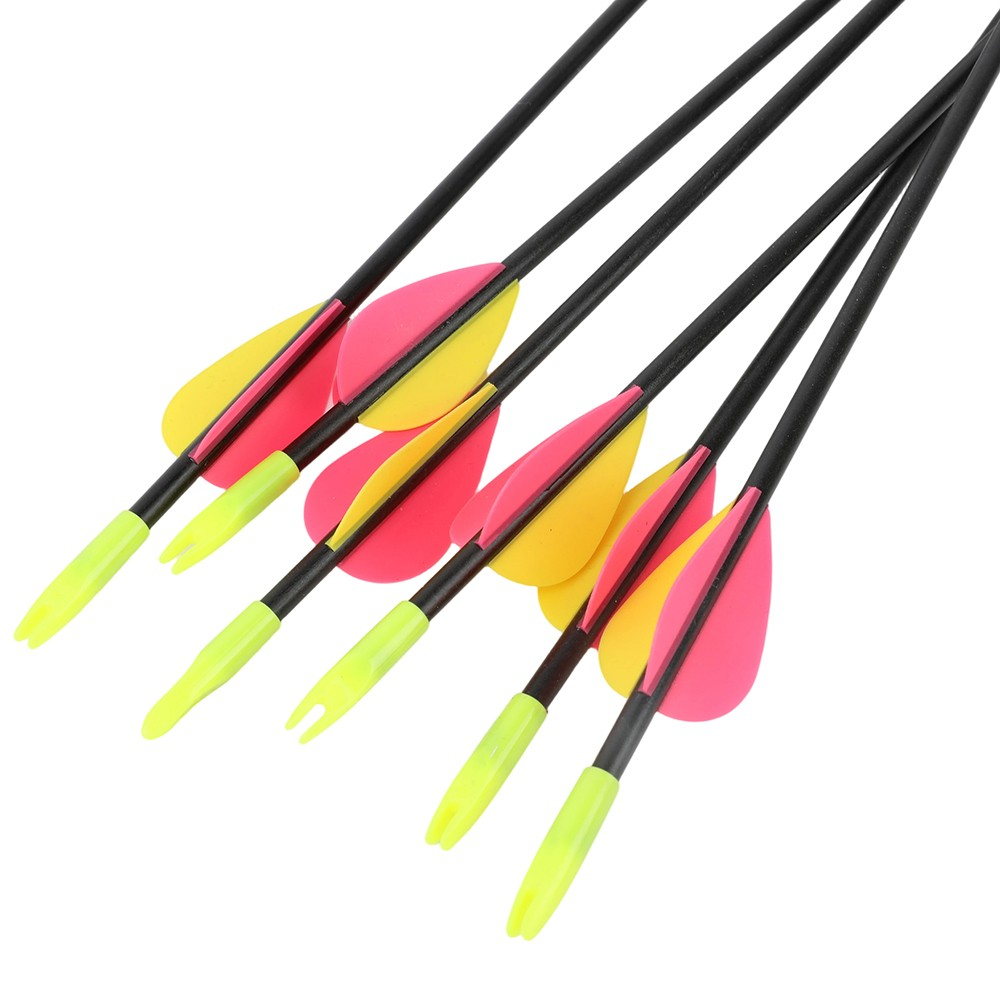12 Pack Safe Practice Sucker Arrows with Rubber Tips 29" Fiberglass