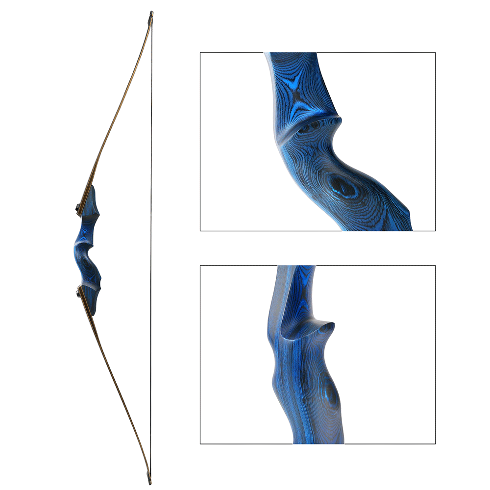 BLACK HUNTER 60" Takedown Traditional Longbow for Adult RH/LH 20-60 lbs