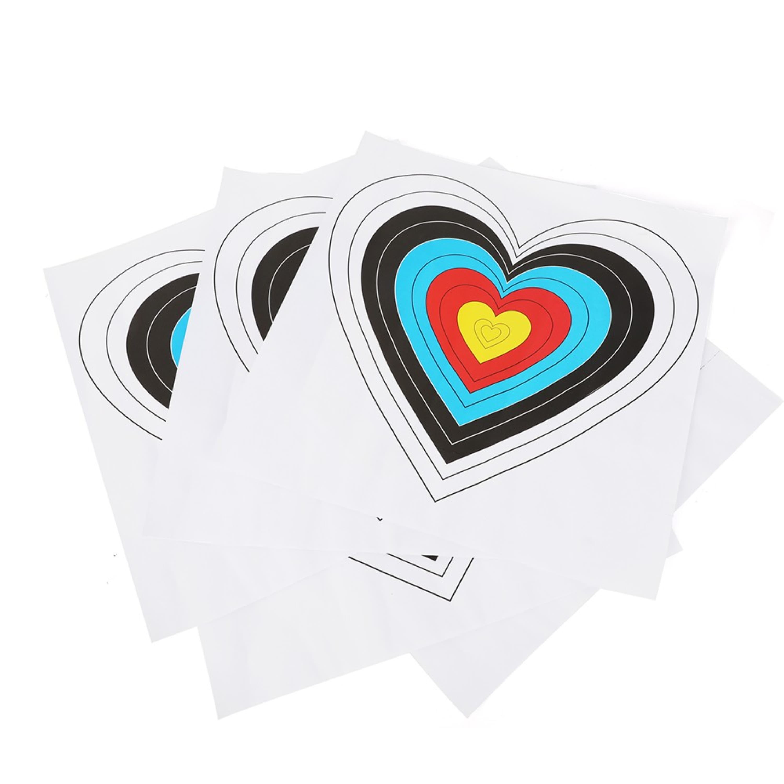 Heart Shape Archery Target Paper 40cm for Bow Training(10 Pack)