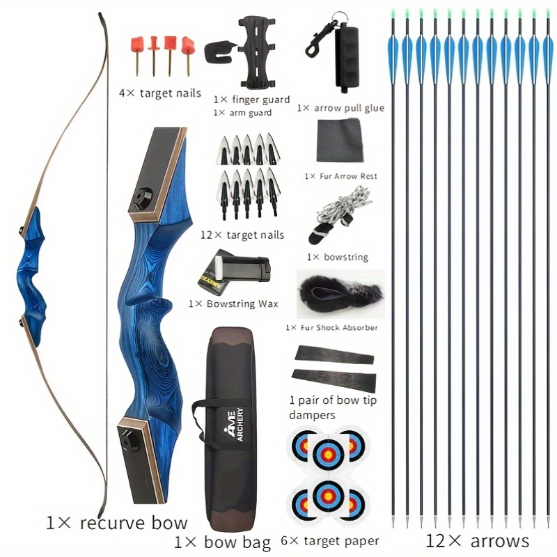 45-pound Hunting Recurve Bow Set, Detachable Portable Archery Equipment. Outdoor Multi-terrain Tactical Kit Includes A Takedown Bow, Accessories, And A Bow Bag.