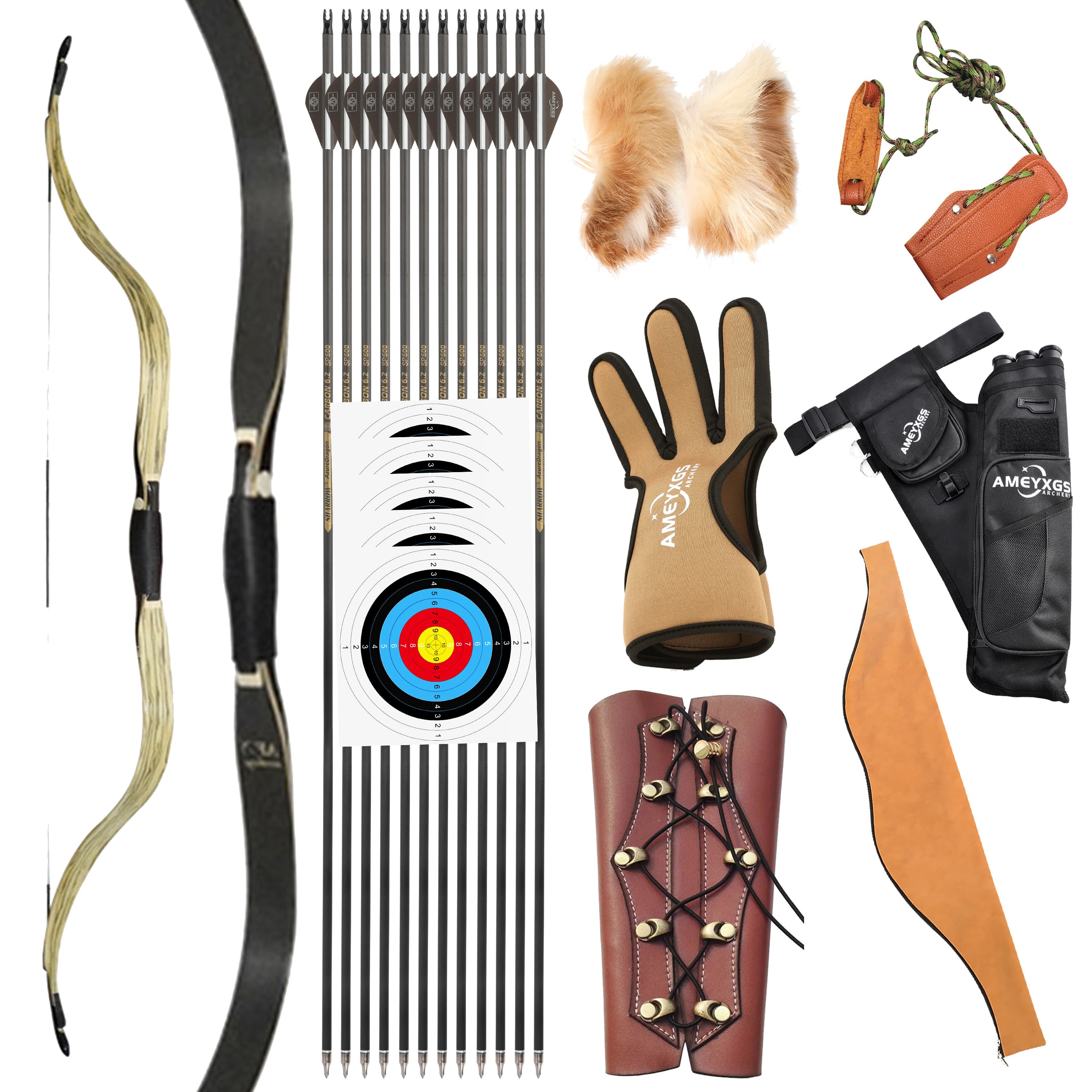 AF 20-50lbs Laminated Traditional Recurve Bow Shooting Archery 