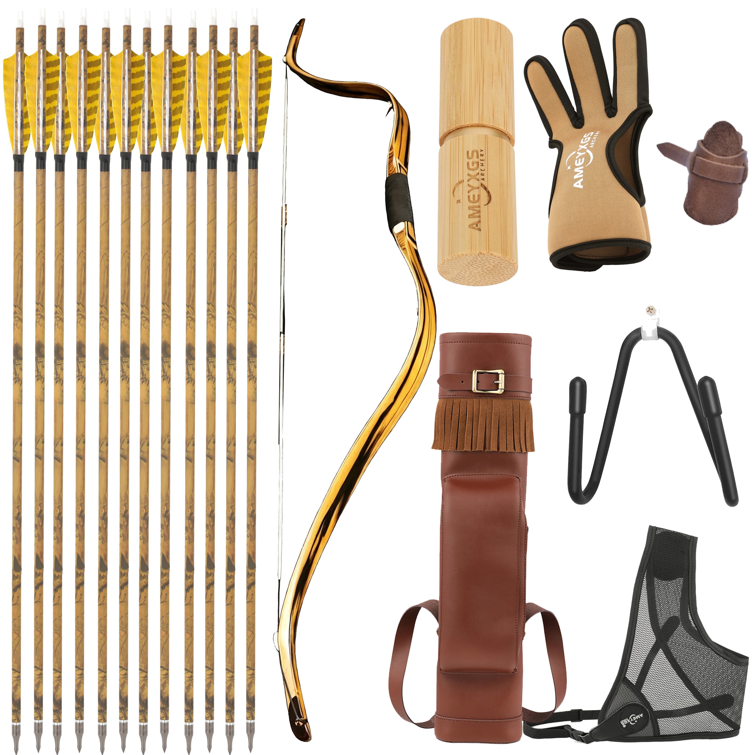 AF Queyue Lightweight Bow 46" 20–50lbs Laminated Recurve Bow