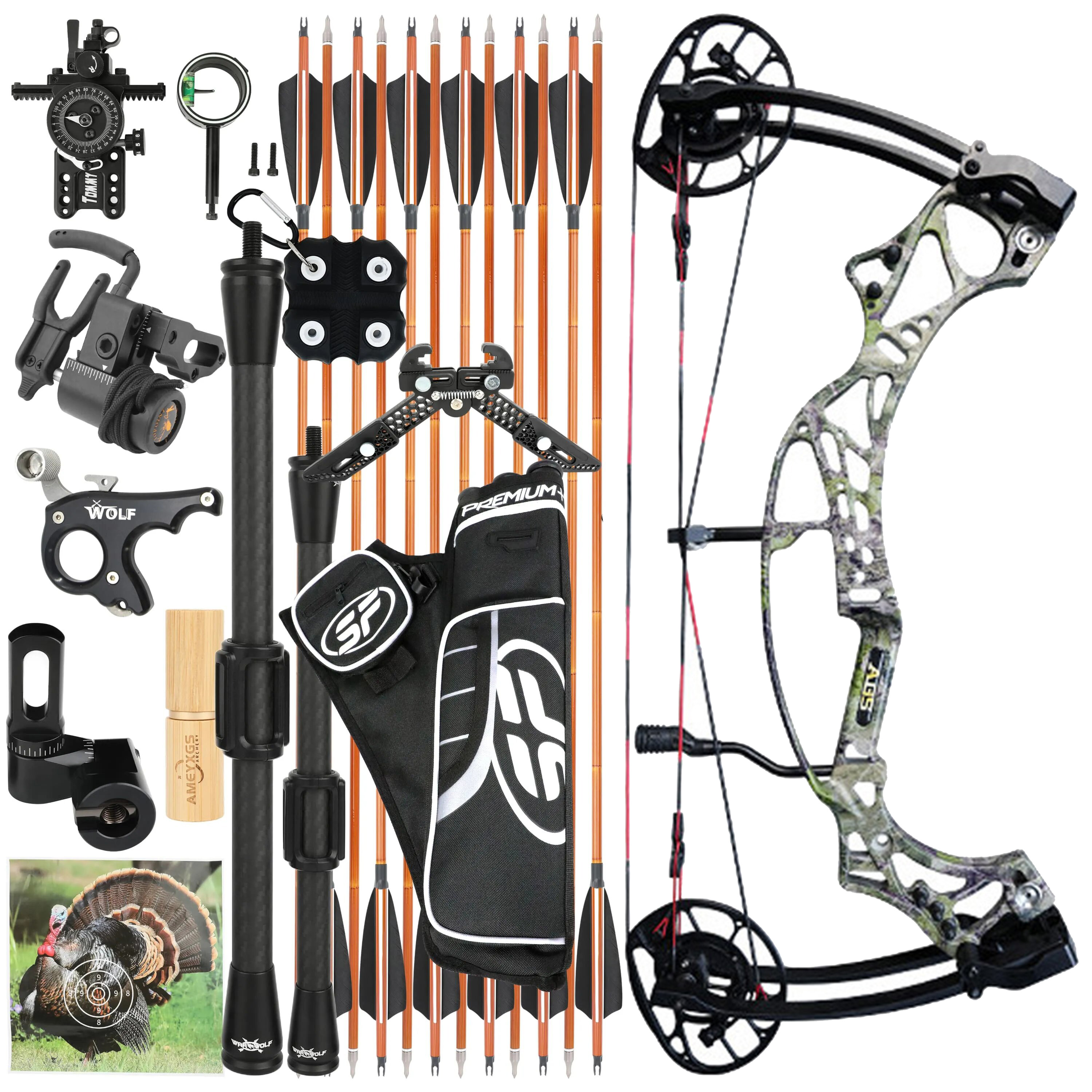 AGS 40-70lbs Compound Bow Target Kit Shooting Archery