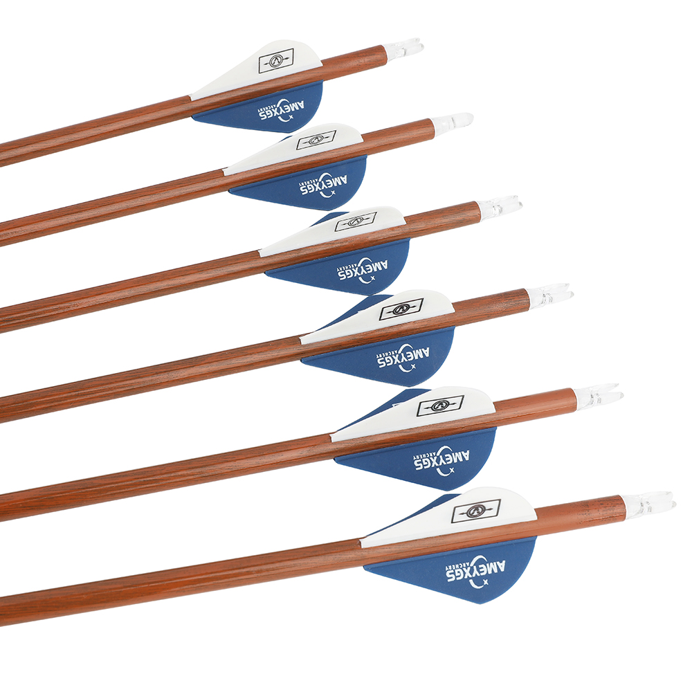 AMEYXGS 30" Archery Carbon Arrows for Compound Bow Spine 500 (12 Pack)