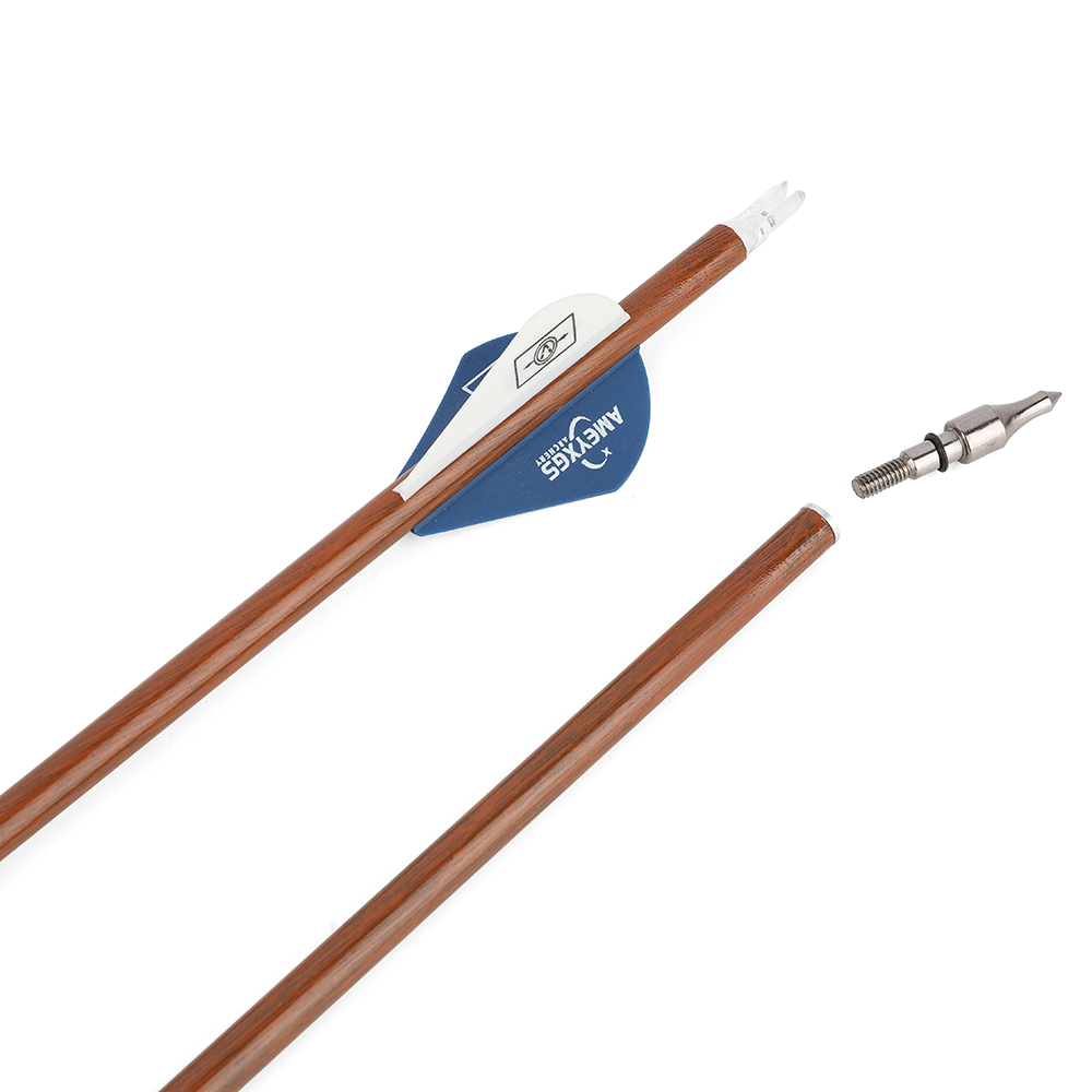 AMEYXGS 30" Archery Carbon Arrows for Compound Bow Spine 500 (12 Pack)