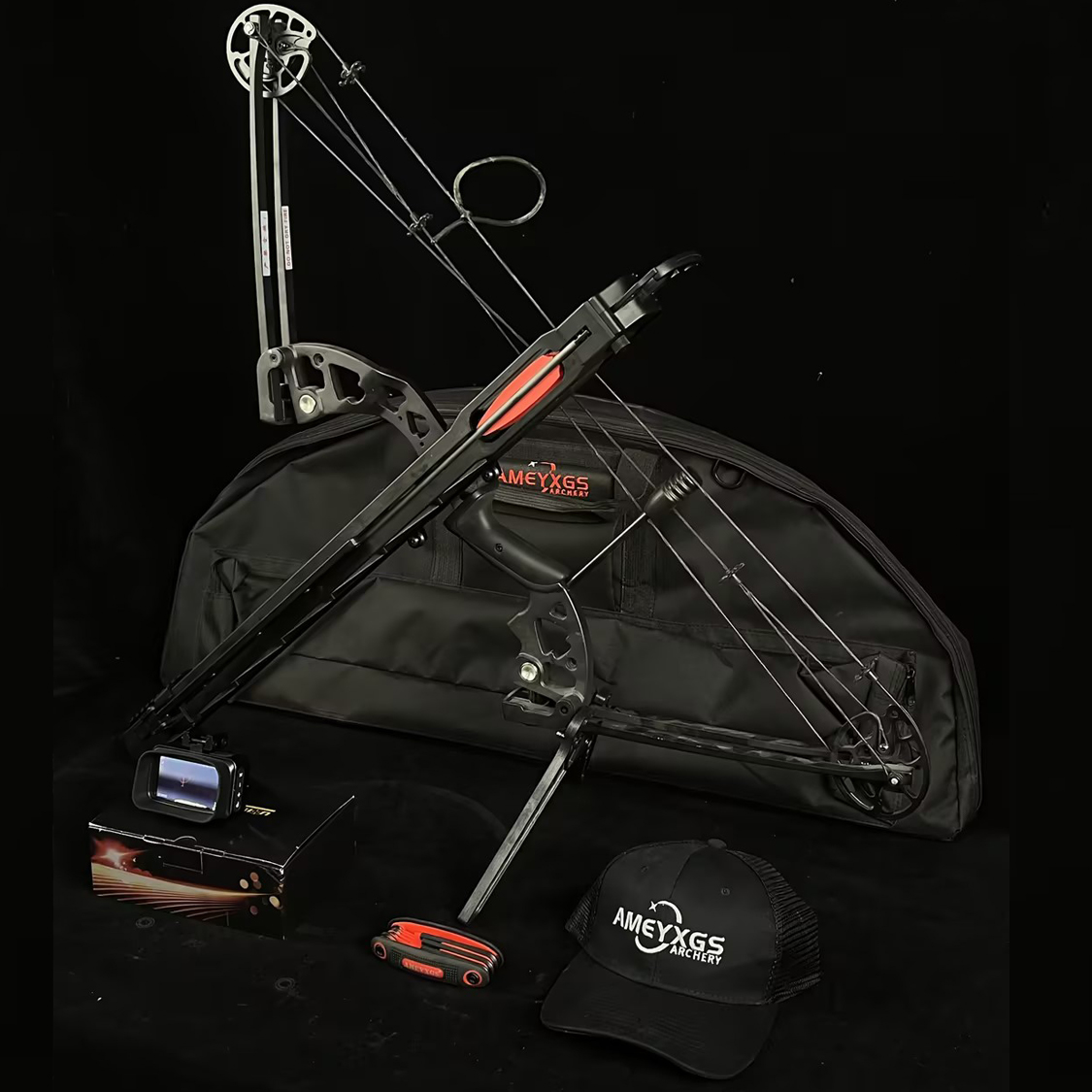 Tactical Night Vision Compound Bow Kit with 6-Arrow Feed System