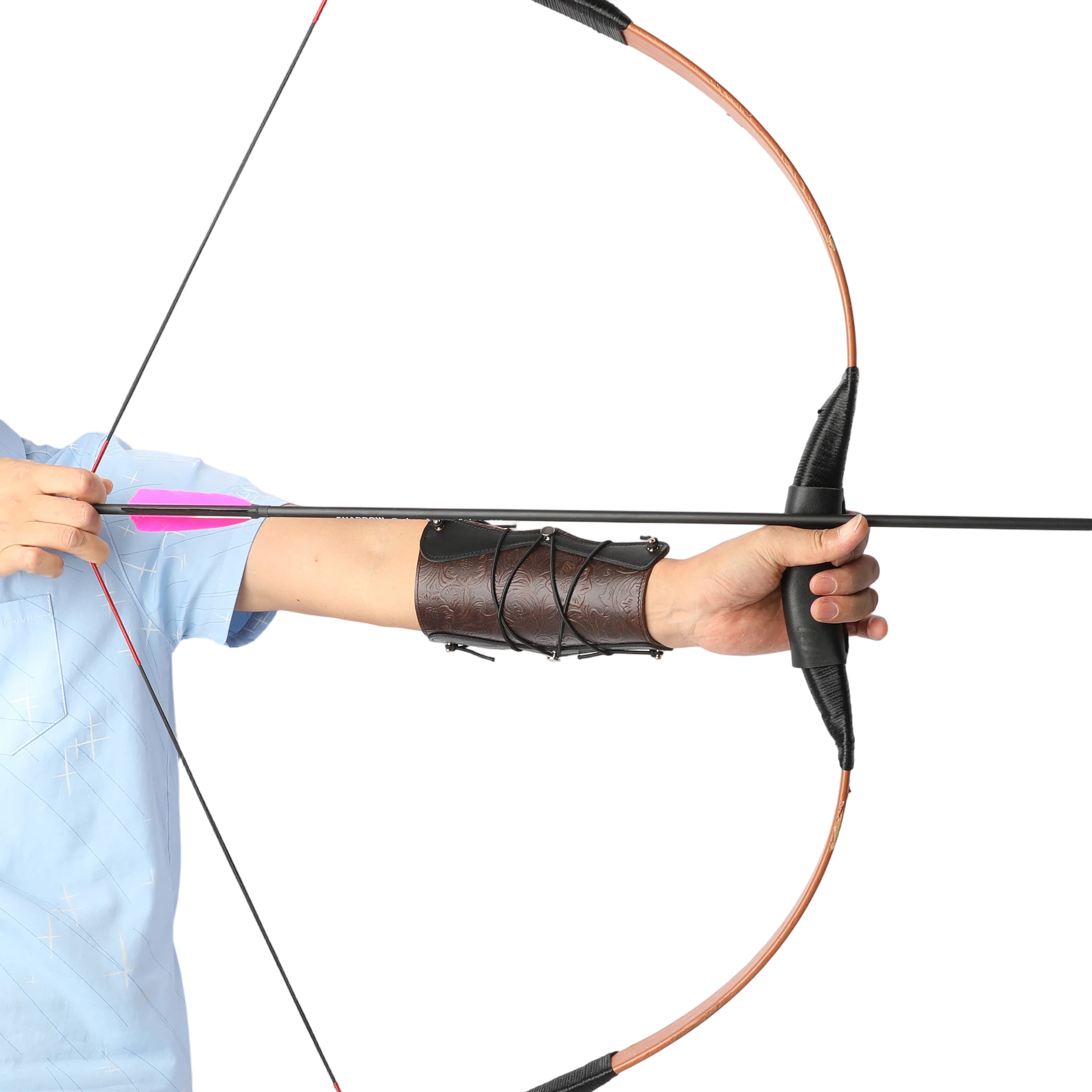 Cow Leather Archery Arm Guard  Arrow Quiver for Bow Shooting