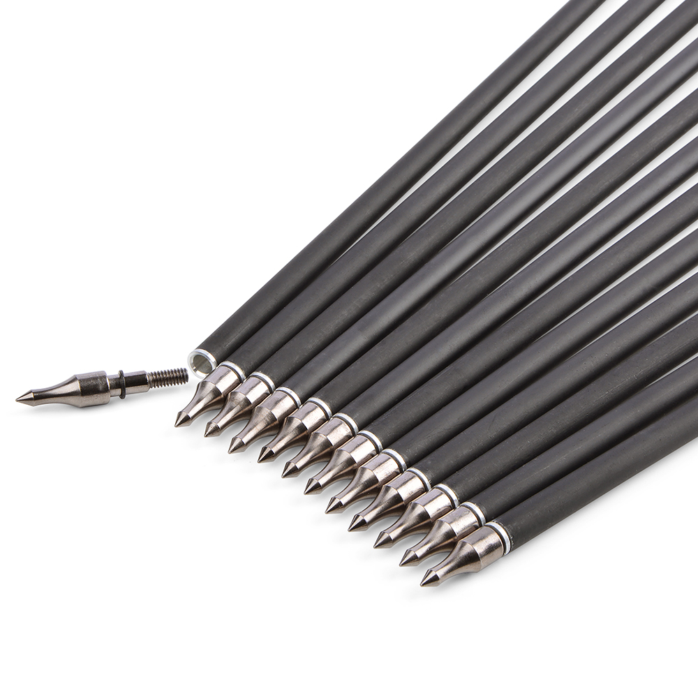 Carbon Arrows 12pcs 31.6 in 500 Spine Mixed Carbon Archery Set