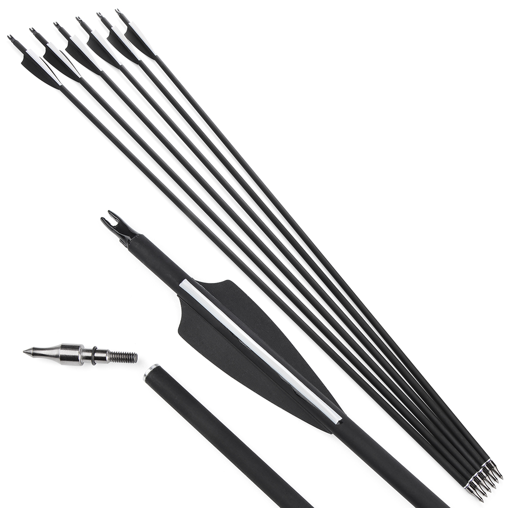 Carbon Arrows 12pcs 31.6 in 500 Spine Mixed Carbon Archery Set