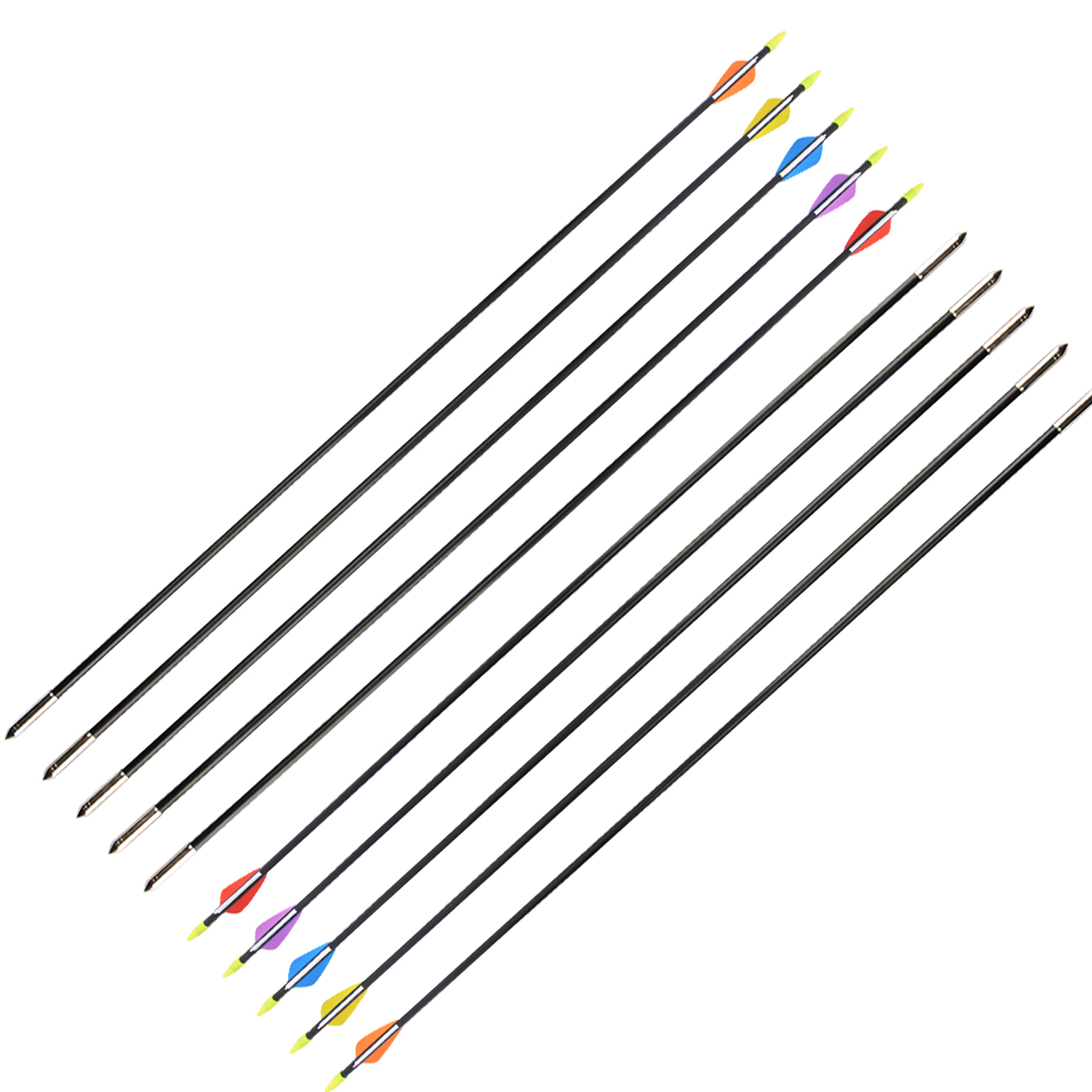 SHARROW 7mm Archery Practice Arrows Fiberglass for Beginners (12 Pack)