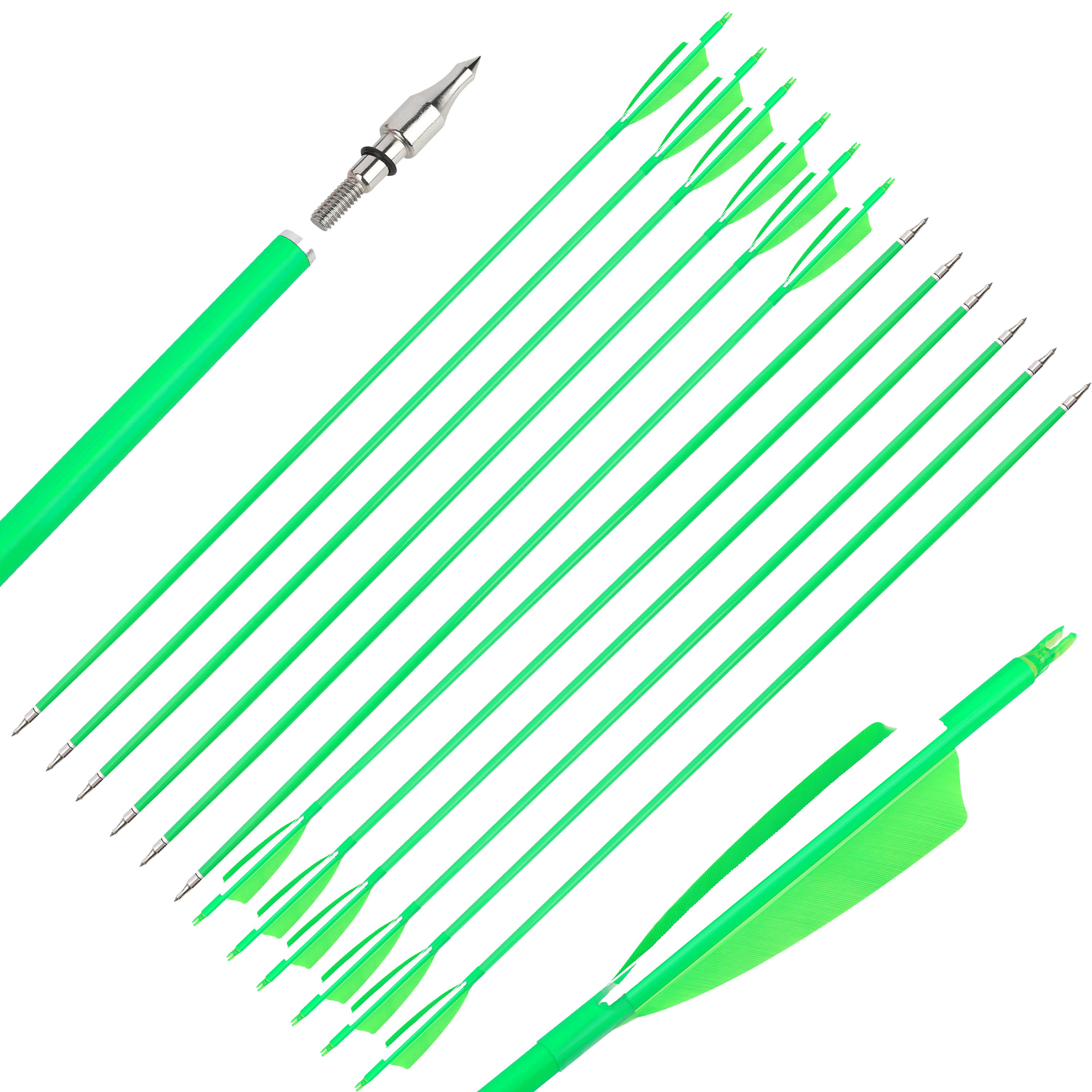SHARROW 30" Archery Carbon Arrows Targeting Spine 500/600 (12 Pack)