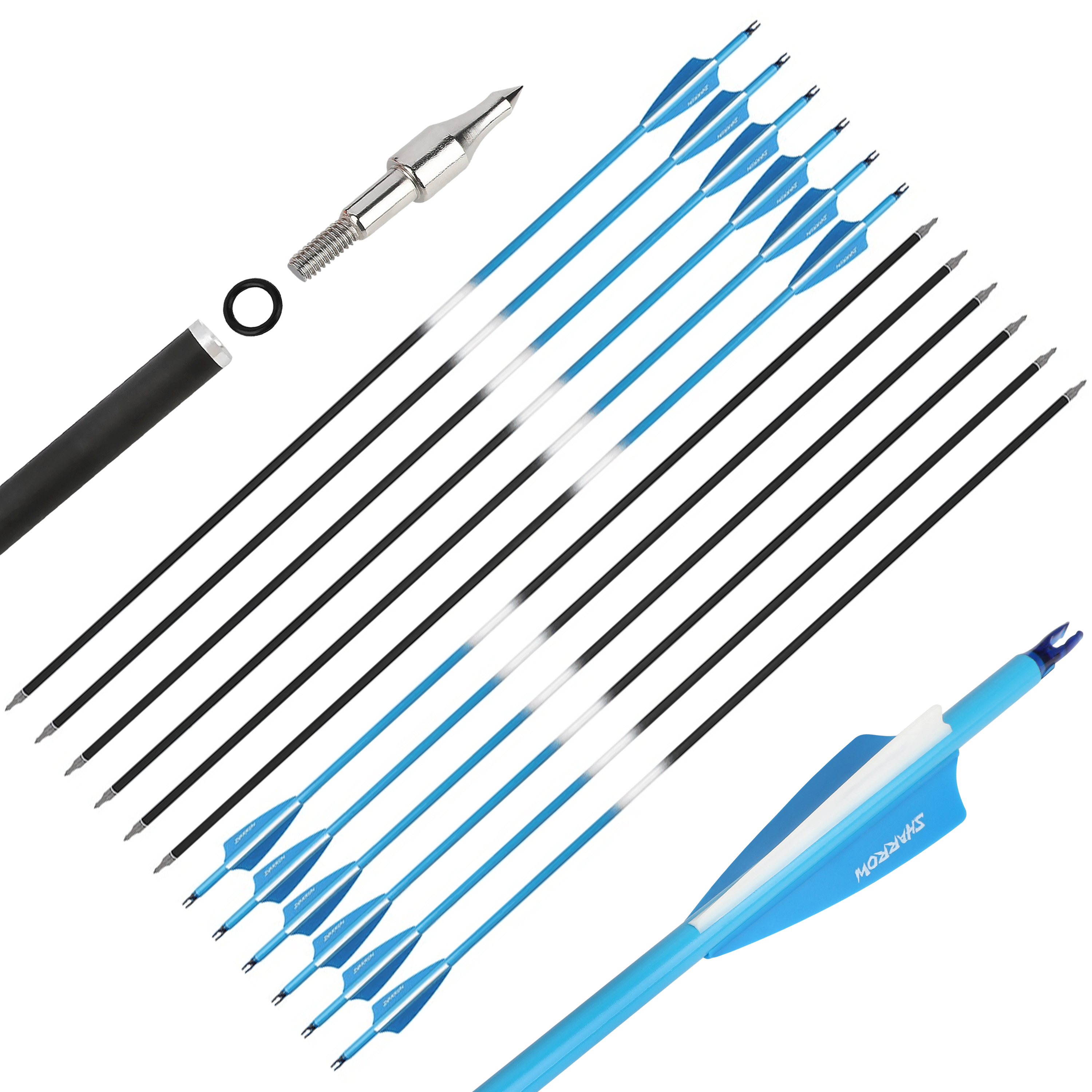 30" Archery Vanes Archery Recurve Compound Bow Hunting (12 Pack)