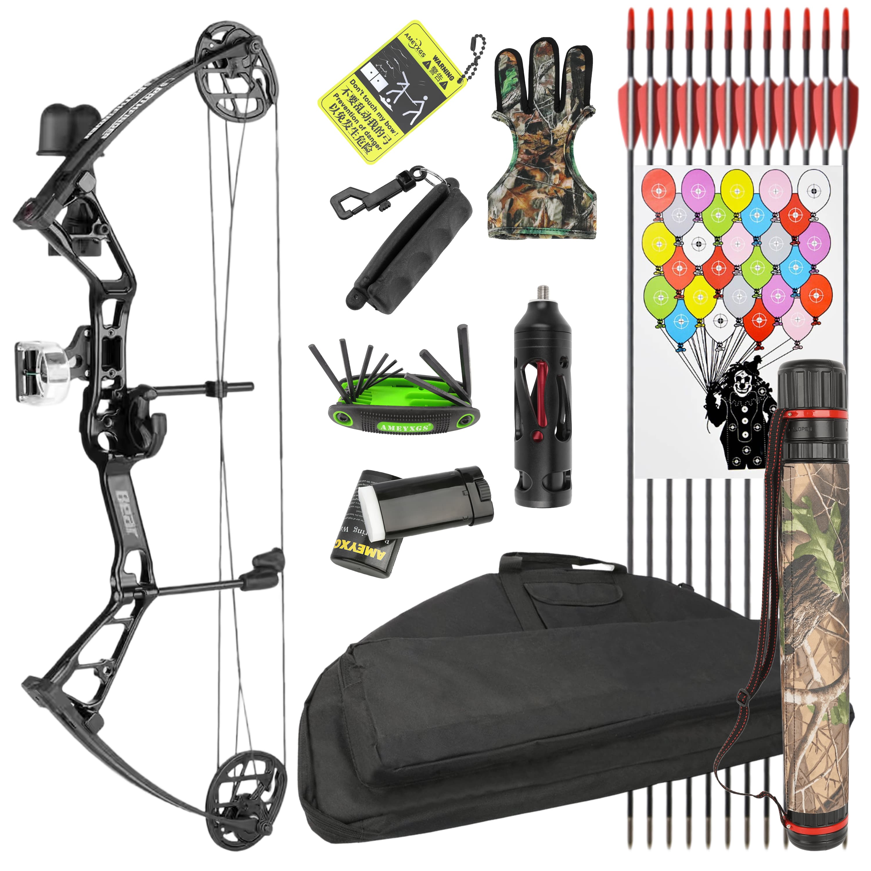 BEAR 15-40lbs Youth Compound Bow Target Kit Shooting Archery