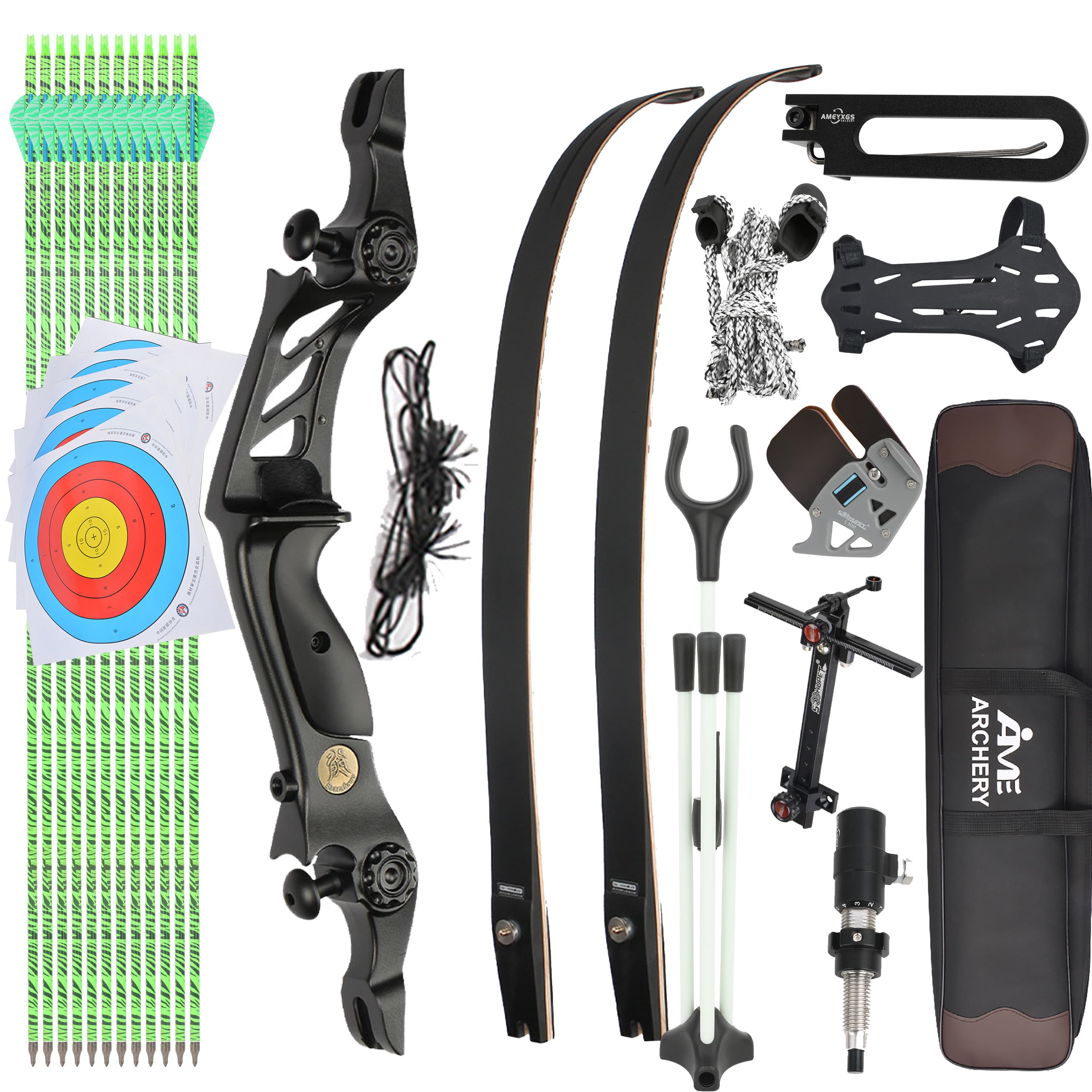 BOSEN 20-50bs Takedown Recurve Bow Kit Shooting Archery Target