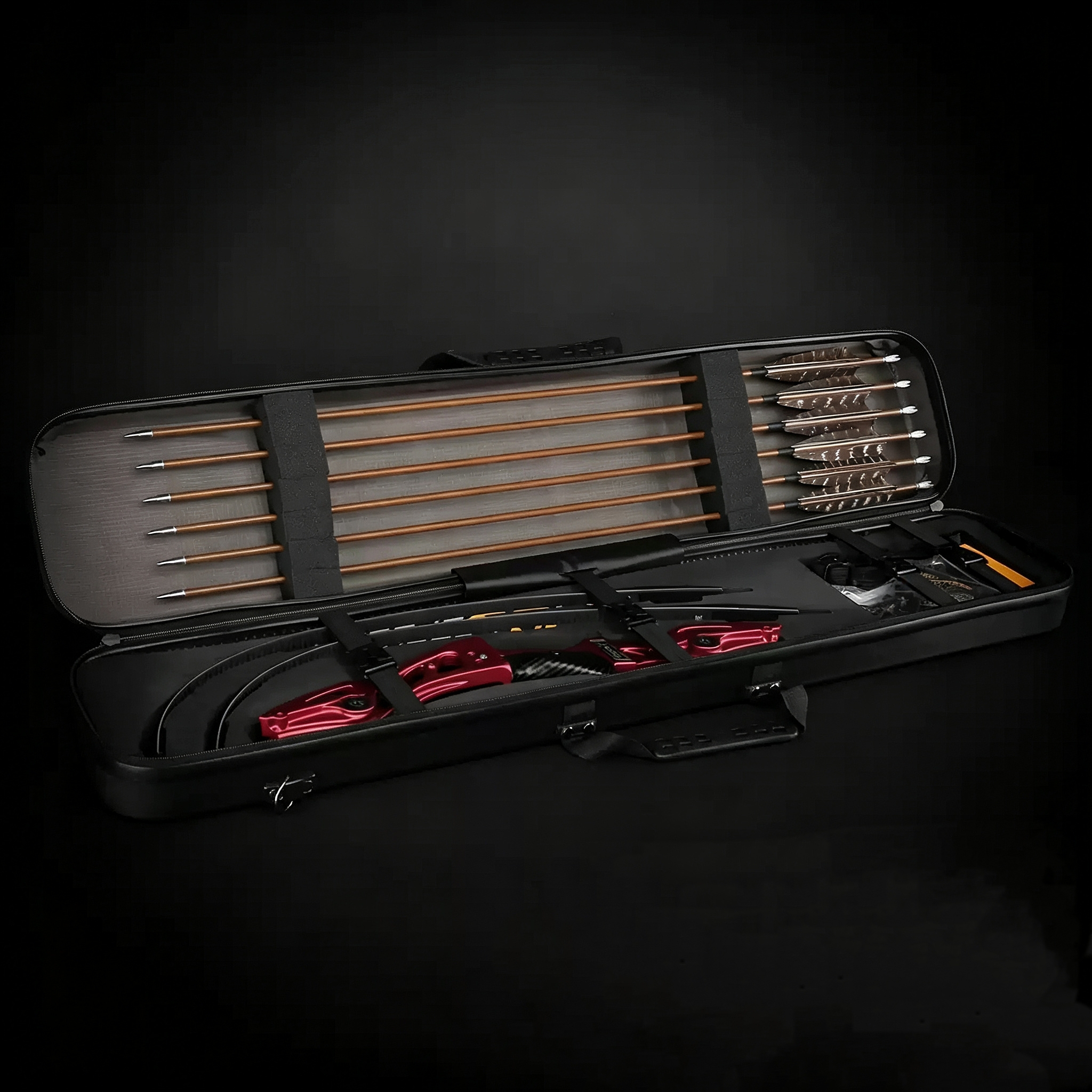 BOSEN 38" Recurve Bow Hard Case EVA Interior Arrow Storage