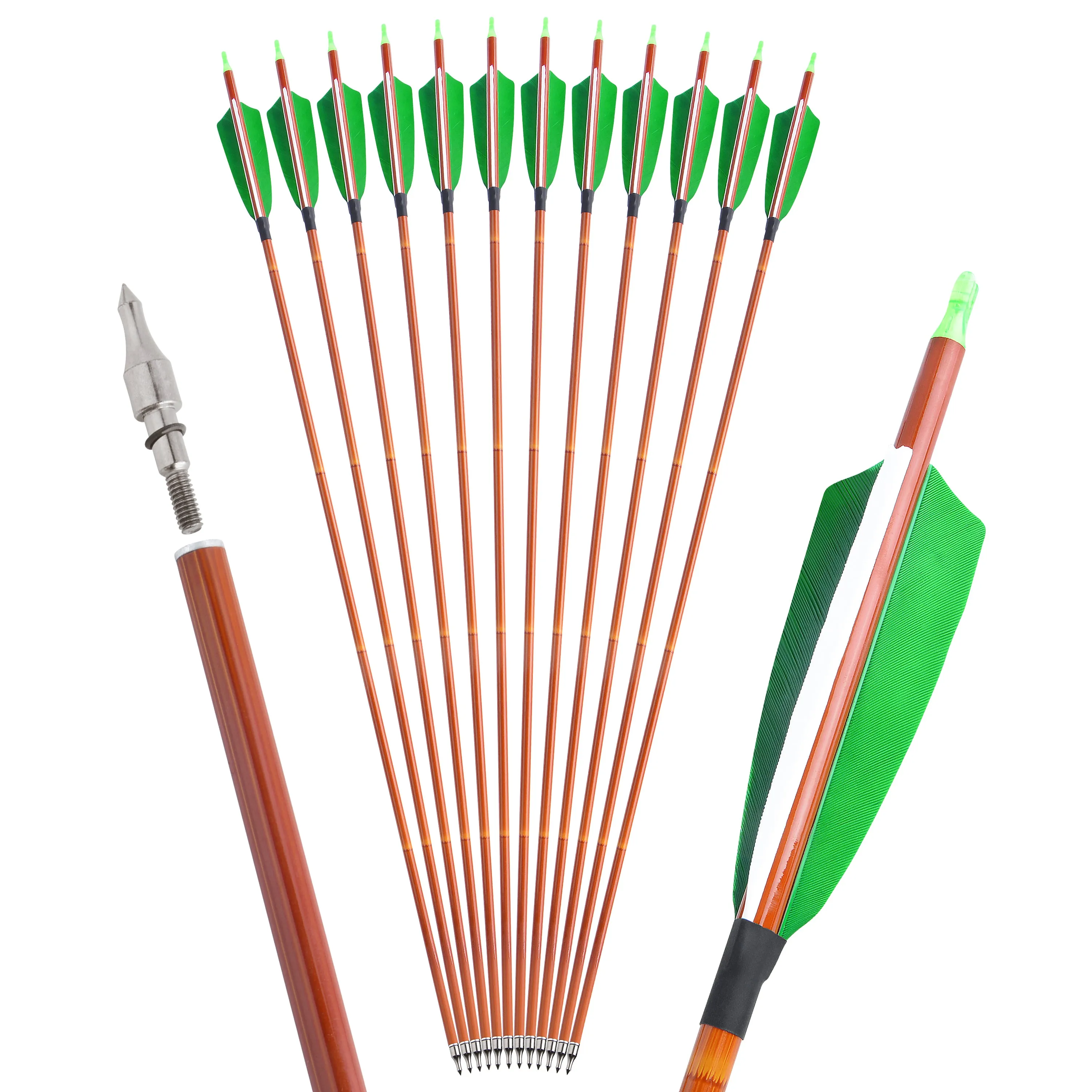 SHARROW Custom Carbon Arrows 30" 500 Spine with 4" Shield Turkey Feathers